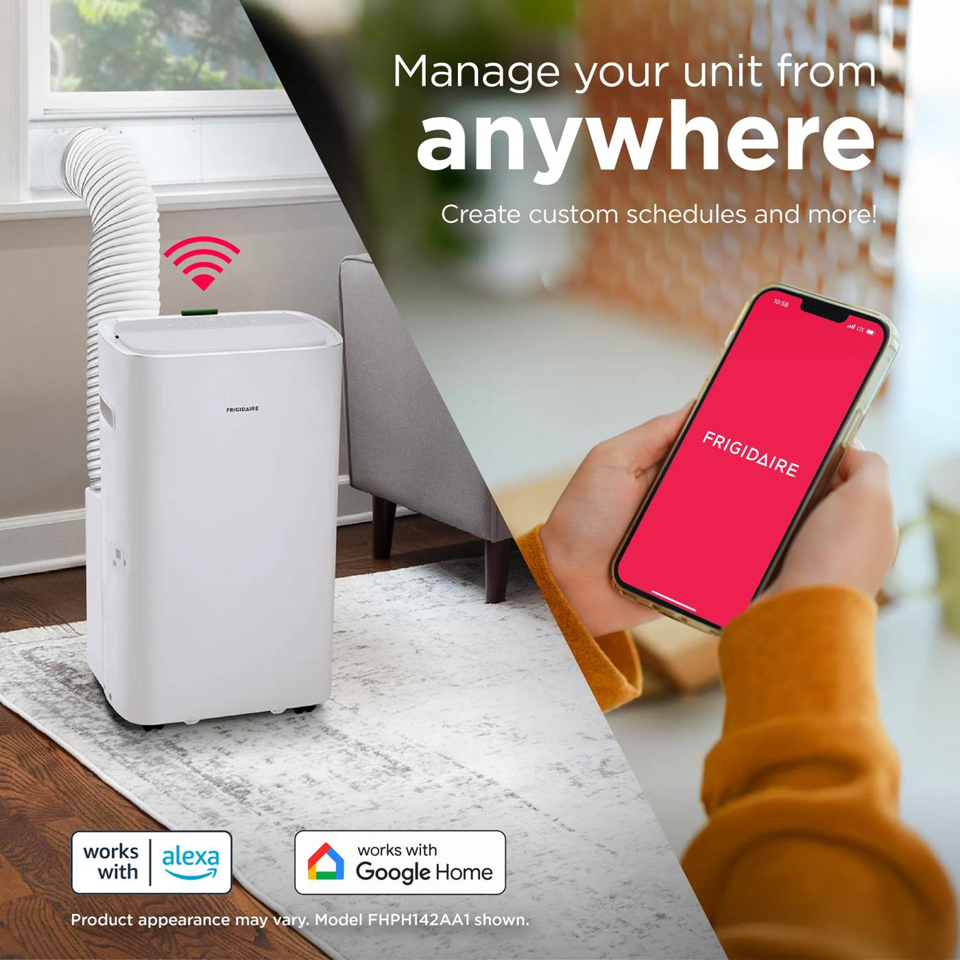 3-in-1 Connected Portable Room Air Conditioner 14,000 BTU (ASHRAE) / 10,000 BTU (DOE) White-FHPC142AA1