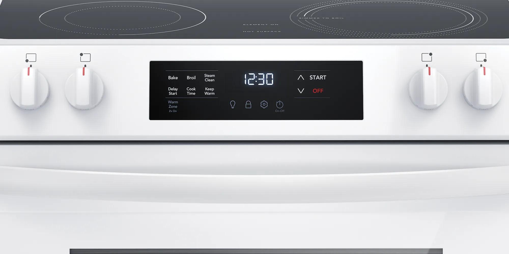 30" Front Control Electric Range White-FCFE306CAW