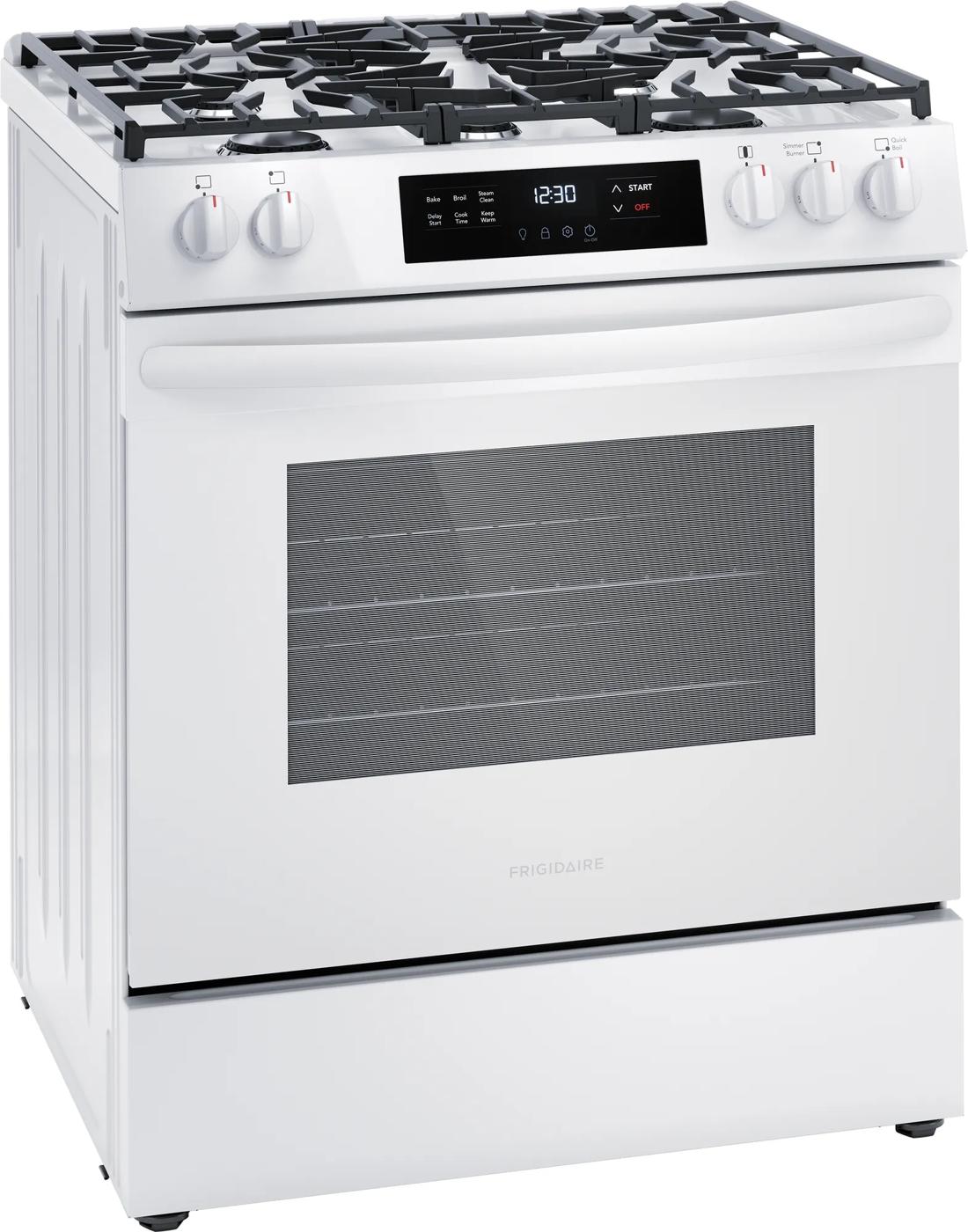 30" Front Control Gas Range with Quick Boil White-FCFG3062AW
