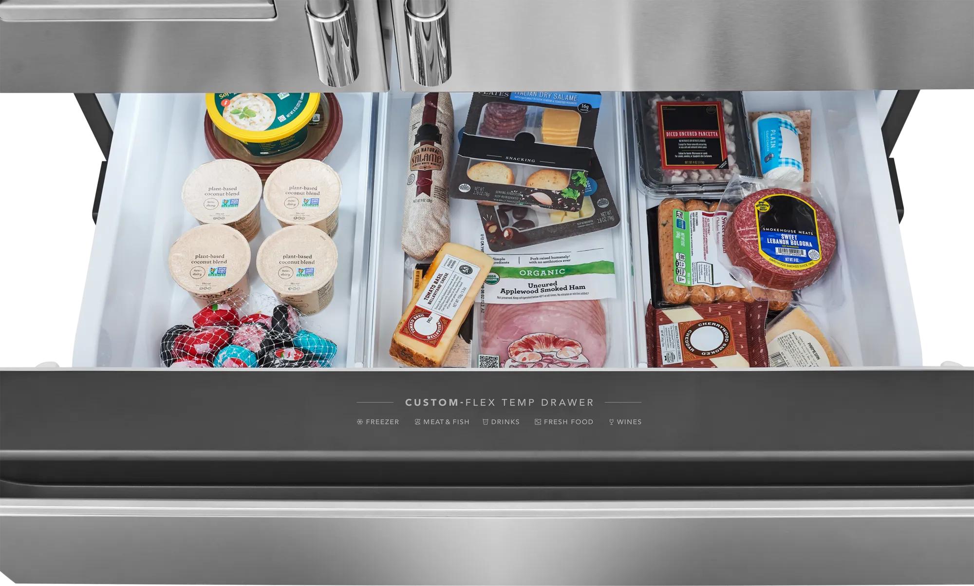 Réfrigérateur à portes françaises de 4 portes avec une profondeur de comptoir de 22 pi cu Acier inoxydable-PRMC2290BF