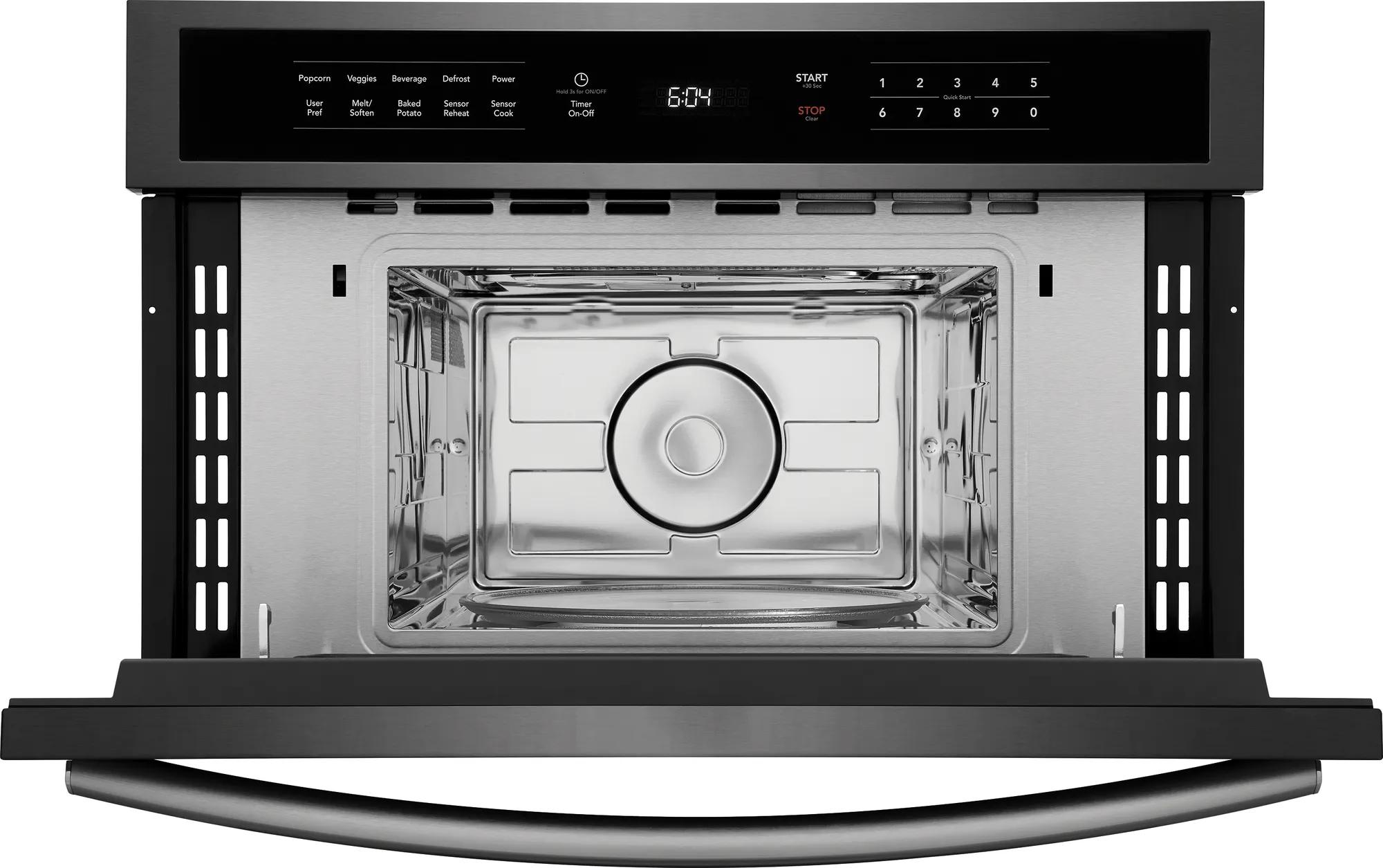 30" Built-In Microwave Oven with Drop-Down Door Black Stainless Steel-GMBD3068AD