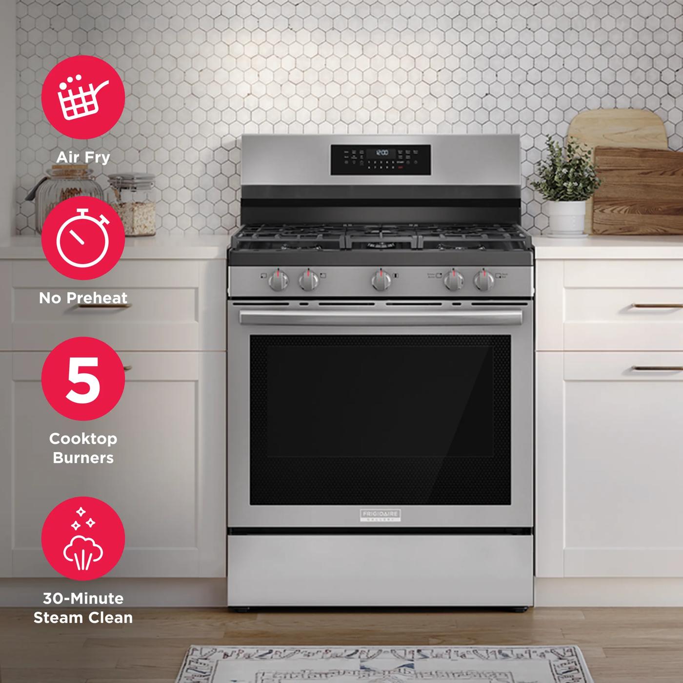 30" Rear Control Gas Range with Total Convection Stainless Steel-GCRG3059BF