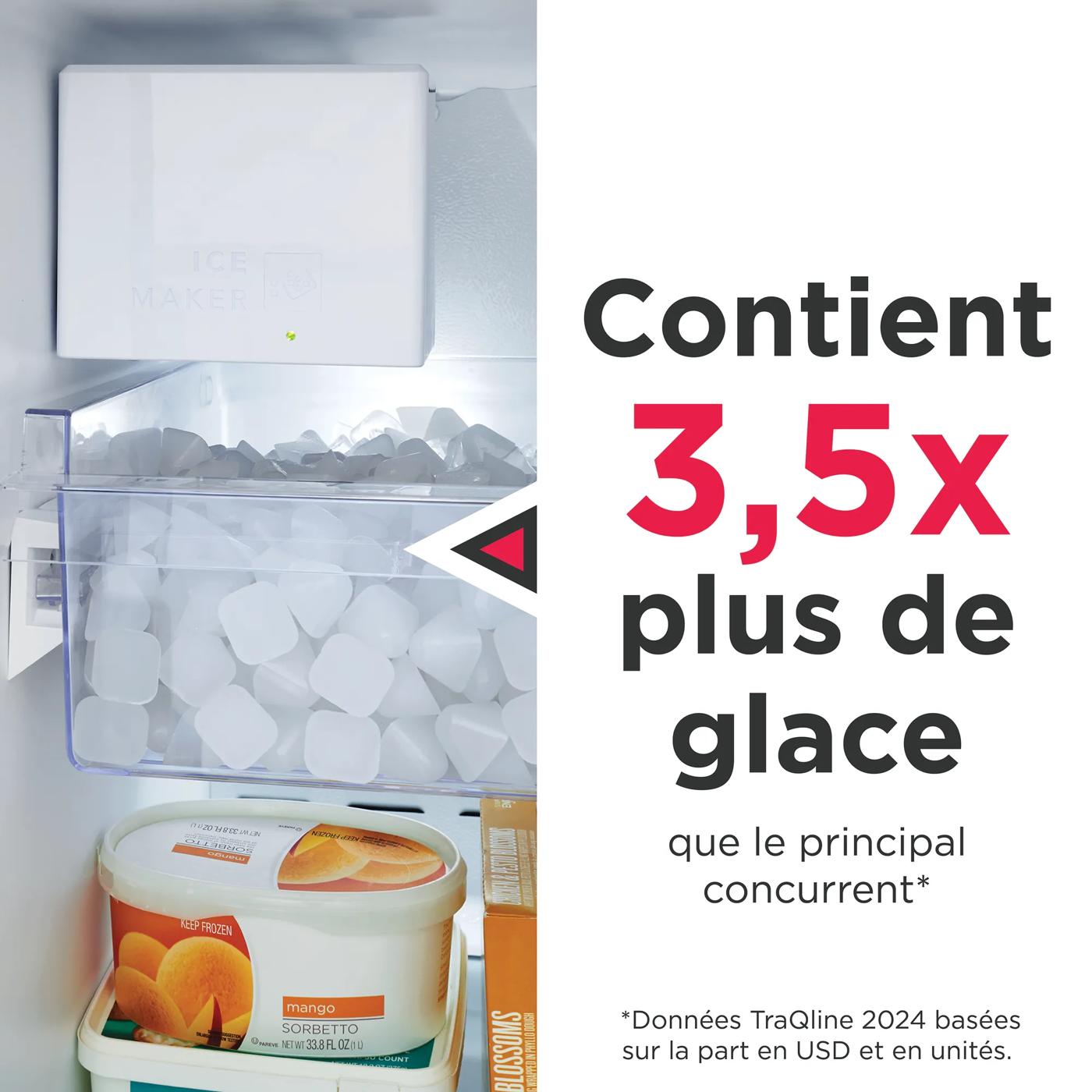 26 pi³ Réfrigérateur côte à côte profondeur standard 36 po Acier inoxydable-GRSN2620AF