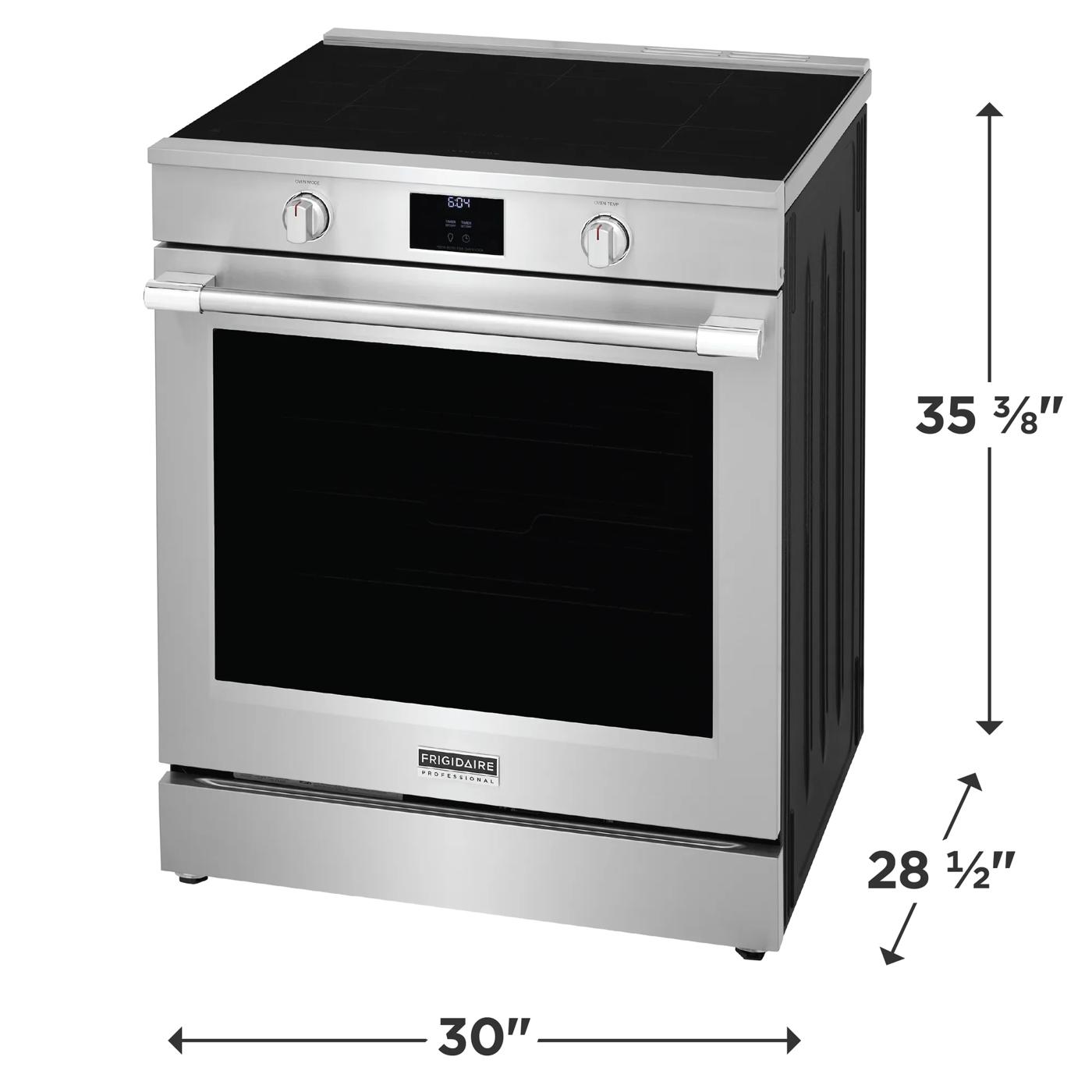 Cuisinière à induction avec commandes frontales de 30 po et convection totale Acier inoxydable-PCFI308CAF
