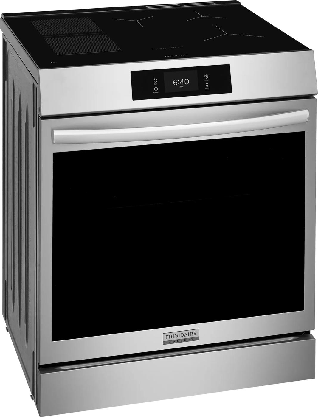 30" Front Control Induction Range with Stone-Baked Pizza Stainless Steel-GCFI307CBF