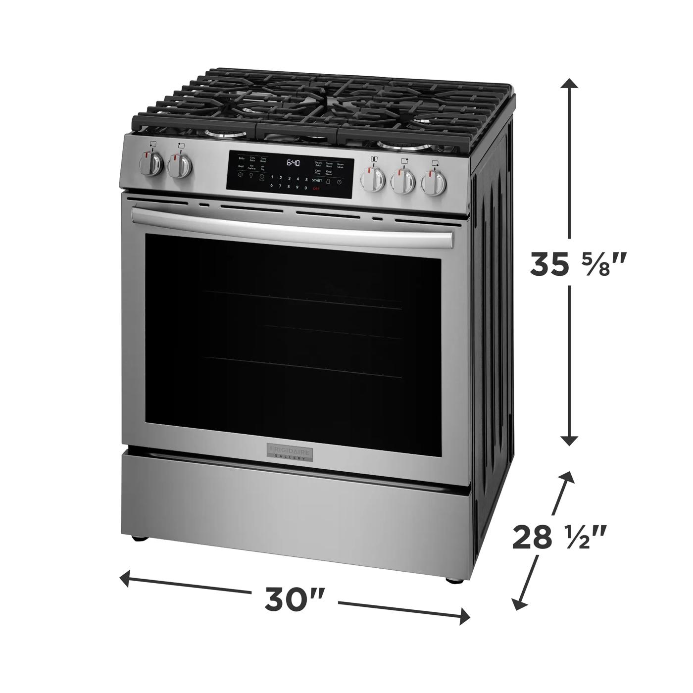Cuisinière à gaz à commande frontale Frigidaire Gallery 30 po Acier inoxydable-GCFG3059BF