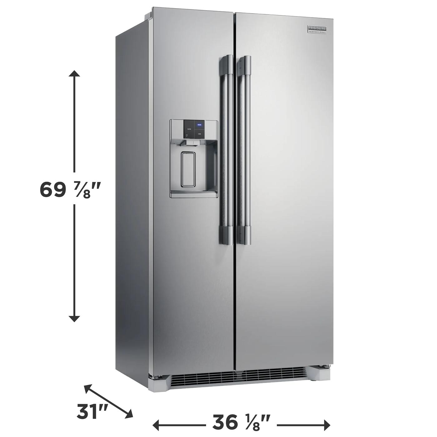 22 Cu. Ft. 36" Counter Depth Side by Side Refrigerator Stainless Steel-PRSC2222AF