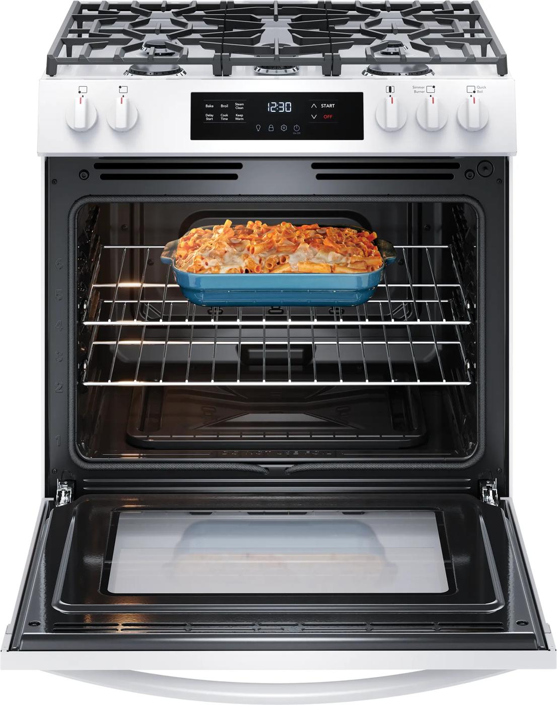 30" Front Control Gas Range with Quick Boil White-FCFG3062AW