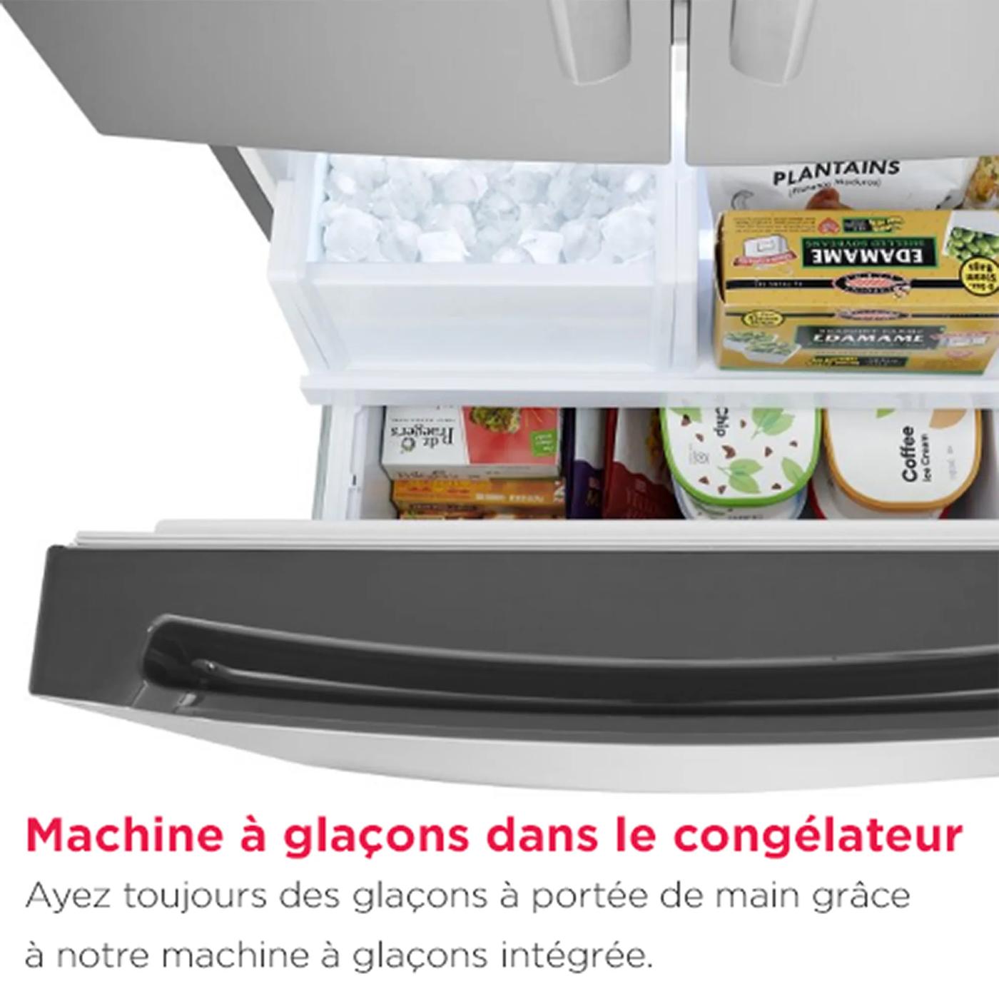 Réfrigérateur à portes françaises de profondeur standard de 20 pi³ Acier inoxydable-GRFS2023AF