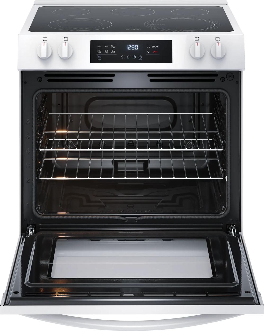 30" Front Control Electric Range White-FCFE306CAW