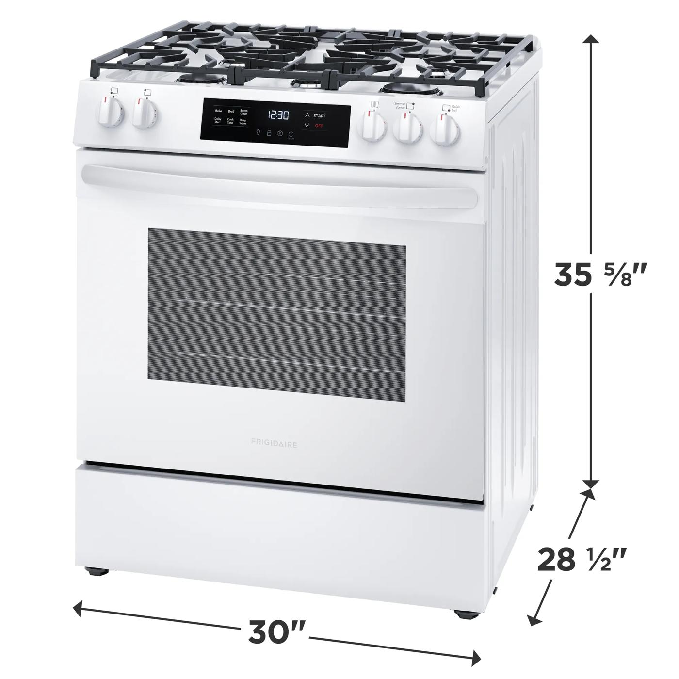 30" Front Control Gas Range with Quick Boil White-FCFG3062AW