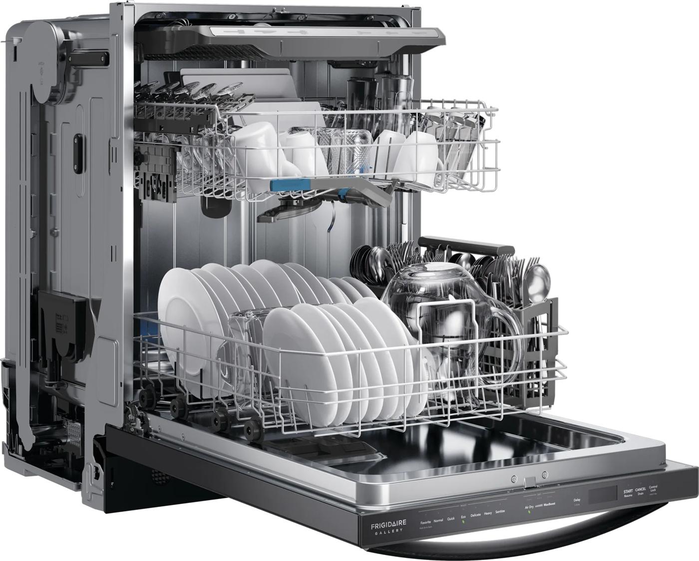 24" Stainless Steel Tub Built-In Dishwasher with CleanBoost™ Black Stainless Steel-GDSH4715AD