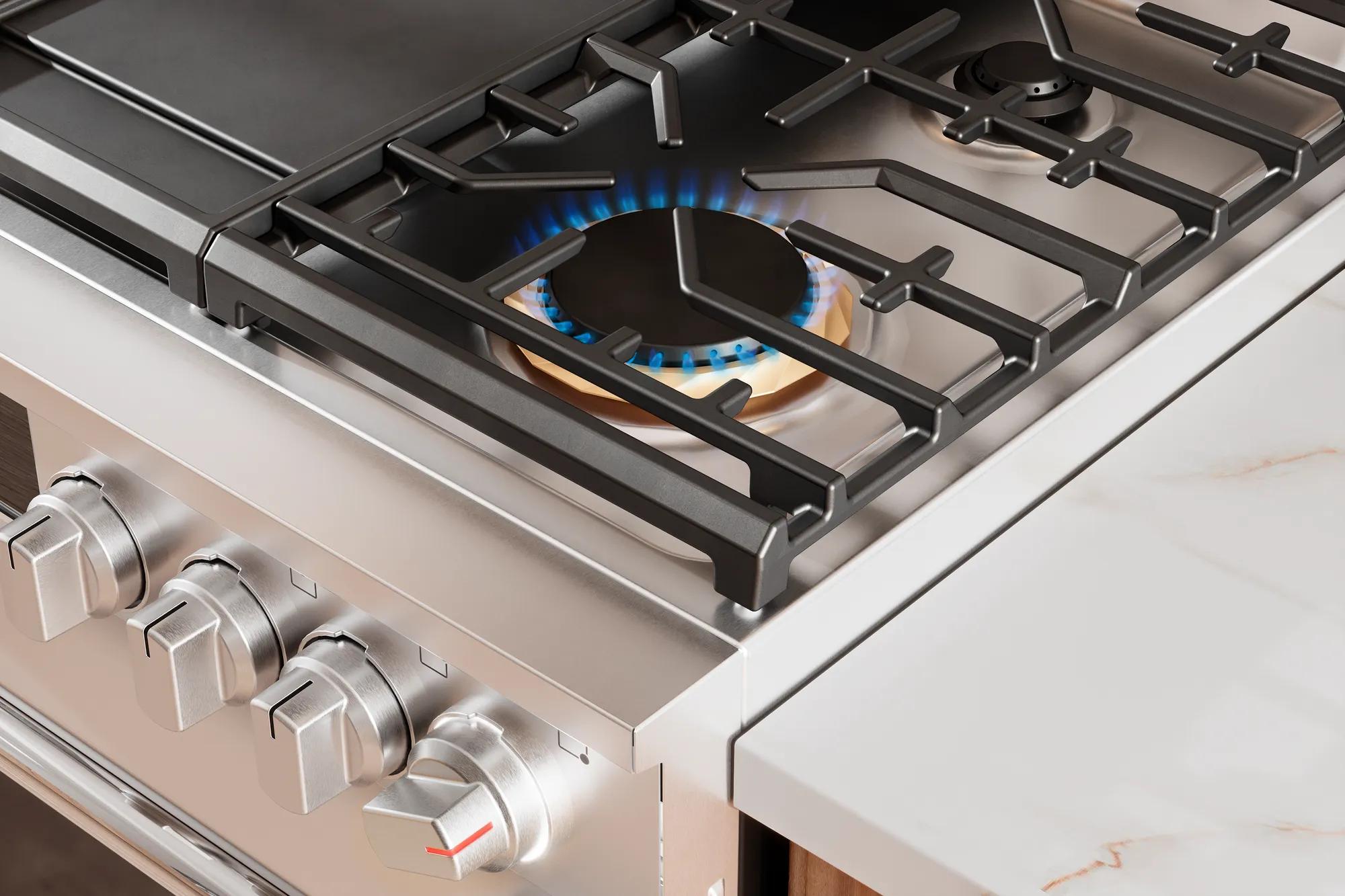 30" Gas Range with No Preheat and Air Fry Stainless Steel-PCFG3080AF