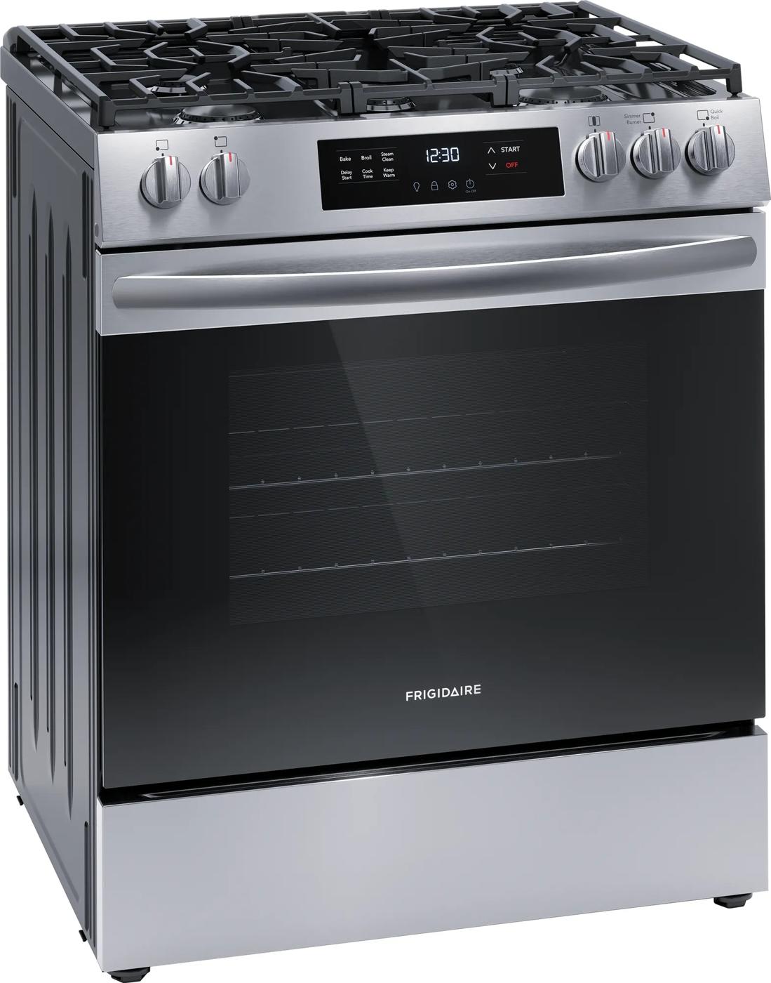 Cuisinière à gaz à commande frontale de 30 po avec ébullition rapide Acier inoxydable-FCFG3062AS