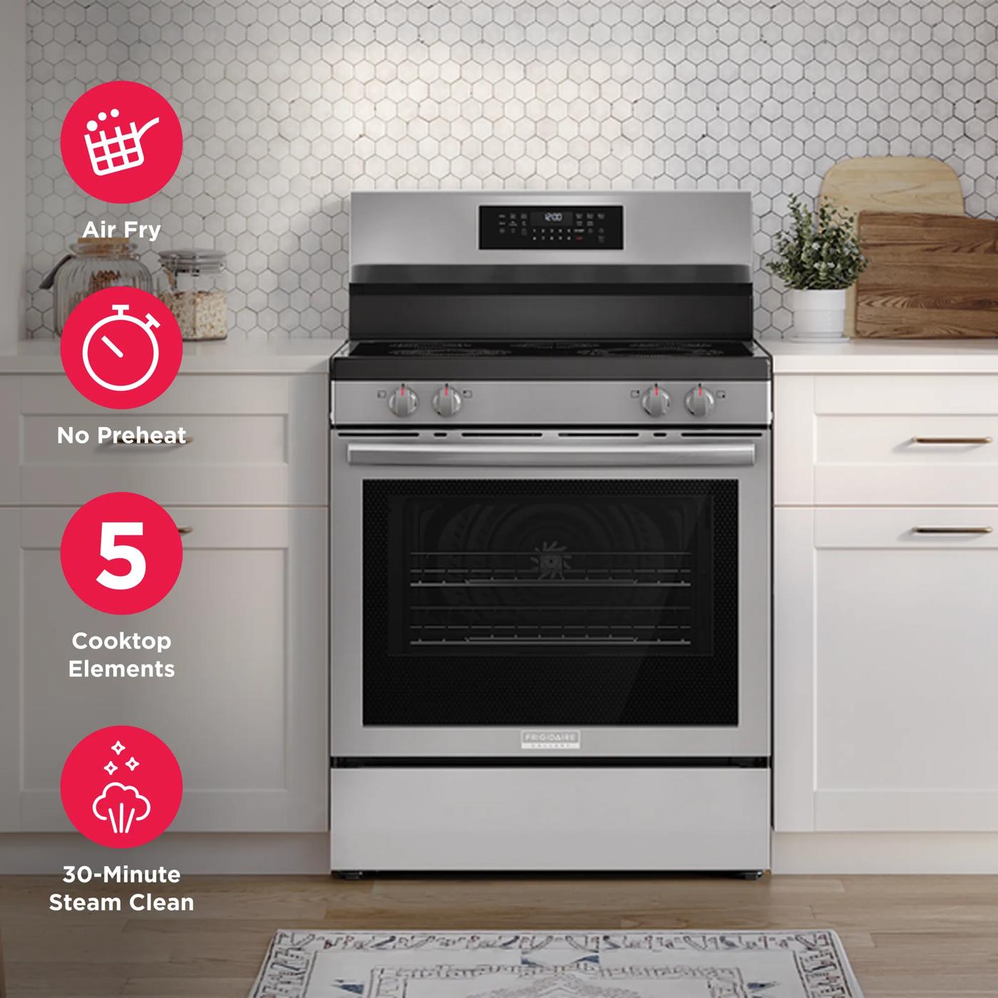 30" Rear Control Electric Range with Total Convection Stainless Steel-GCREC059BF