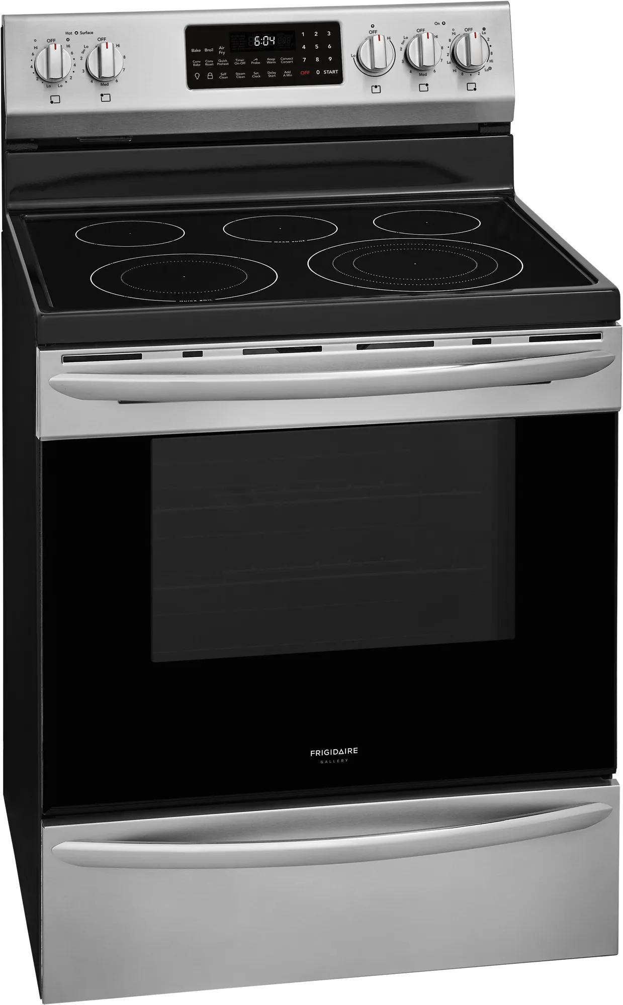 30" Freestanding Electric Range with Air Fry Stainless Steel-GCRE306CAF