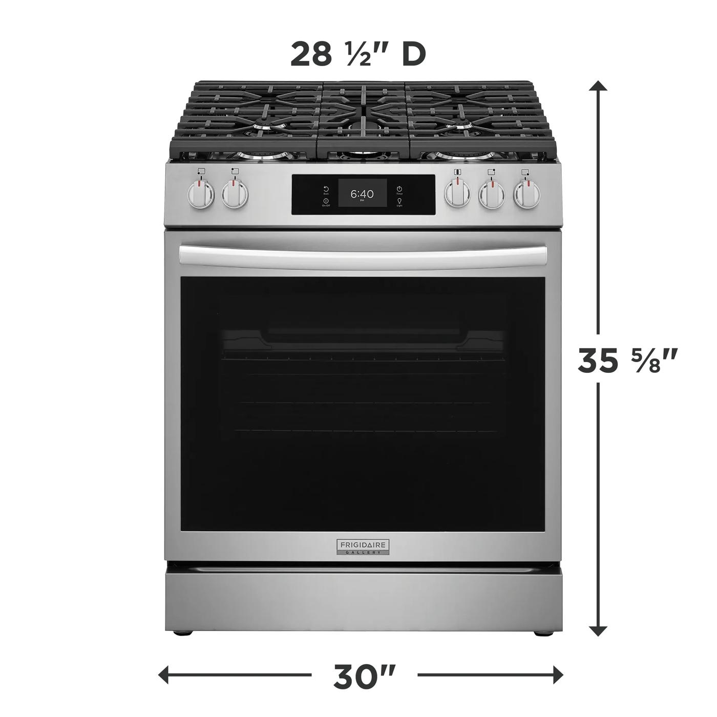 30" Front Control Gas Range with Stone-Baked Pizza Stainless Steel-GCFG3070BF
