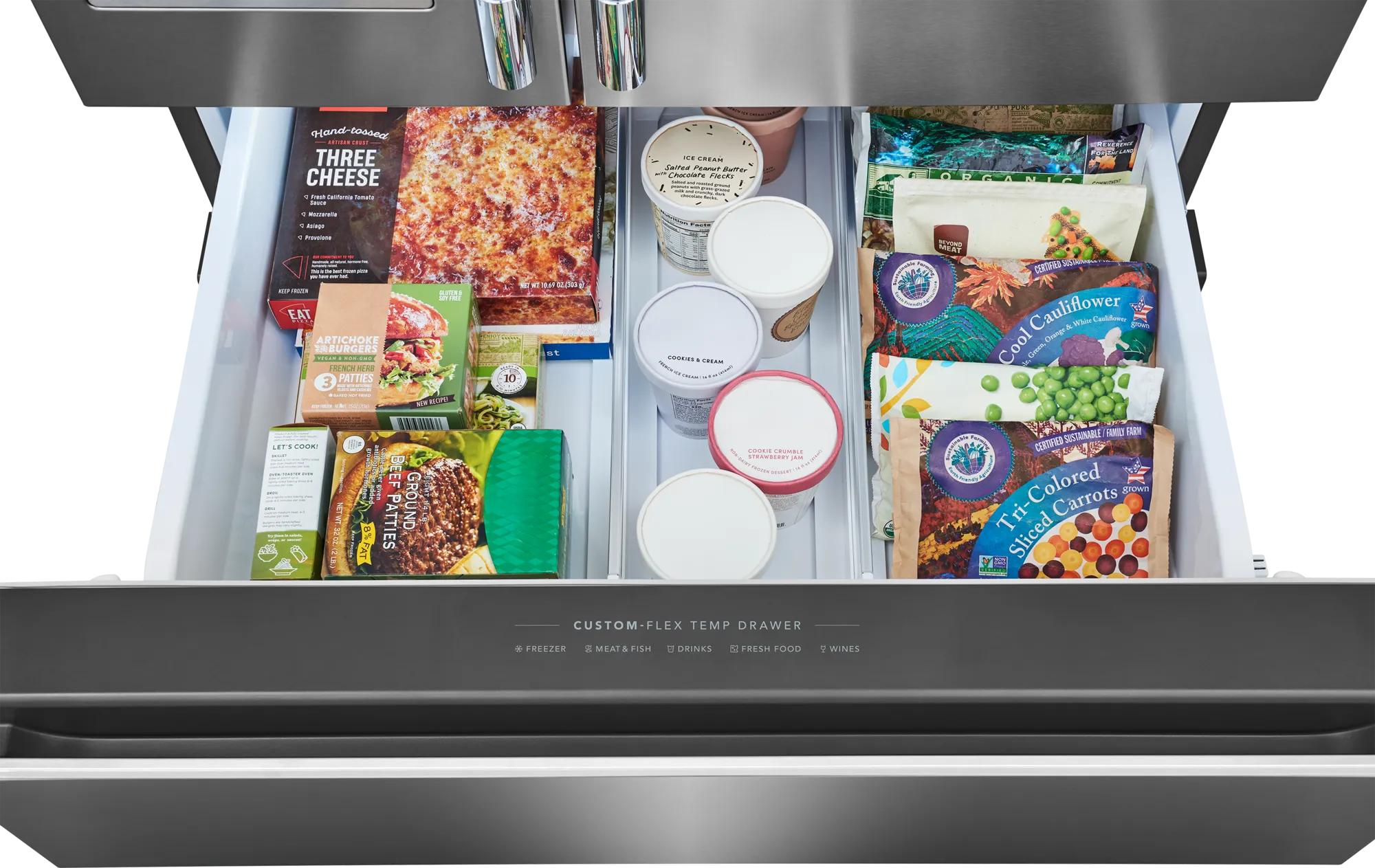 Réfrigérateur à porte française de 4 portes avec une profondeur standard de 26 pi cu Acier inoxydable-PRMS2790BF