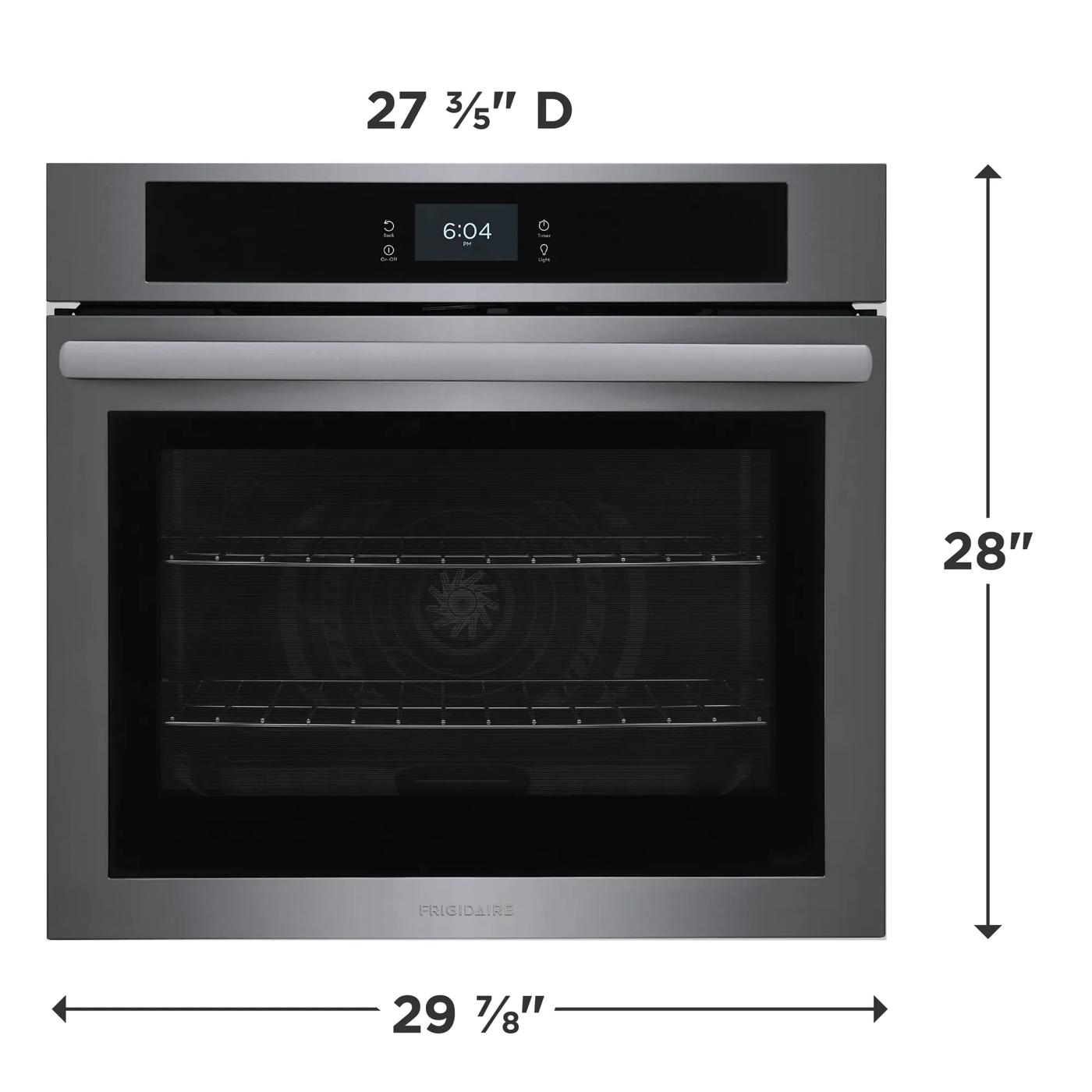 Four mural électrique simple de 76 cm (30 po) avec convection par ventilateur Acier inoxydable noir-FCWS3027AD