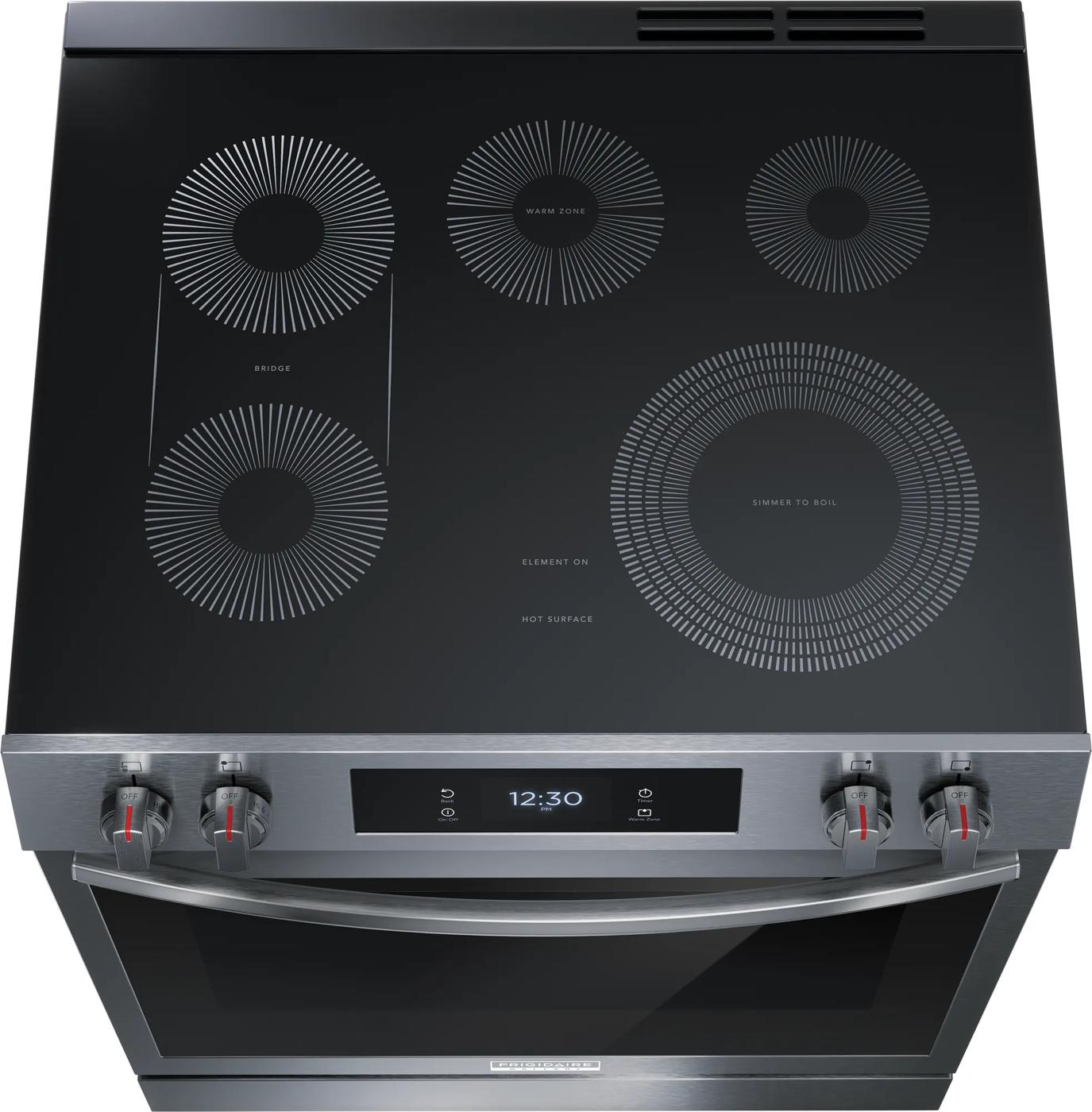 30" Front Control Electric Range with Total Convection Black Stainless Steel-GCFE306CBD