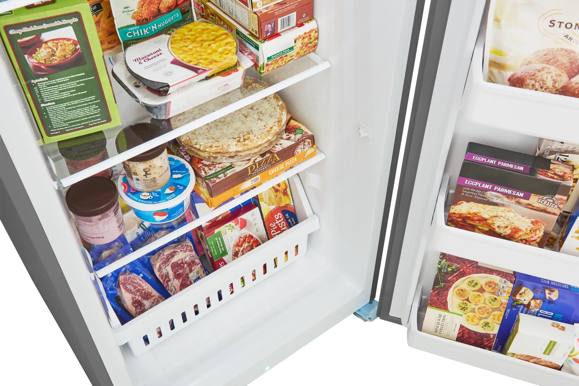 Congélateur droit convertible de 16 pi³ parfait pour le garage Aspect inoxydable résistant aux traces de doigts-FFUE1626AV