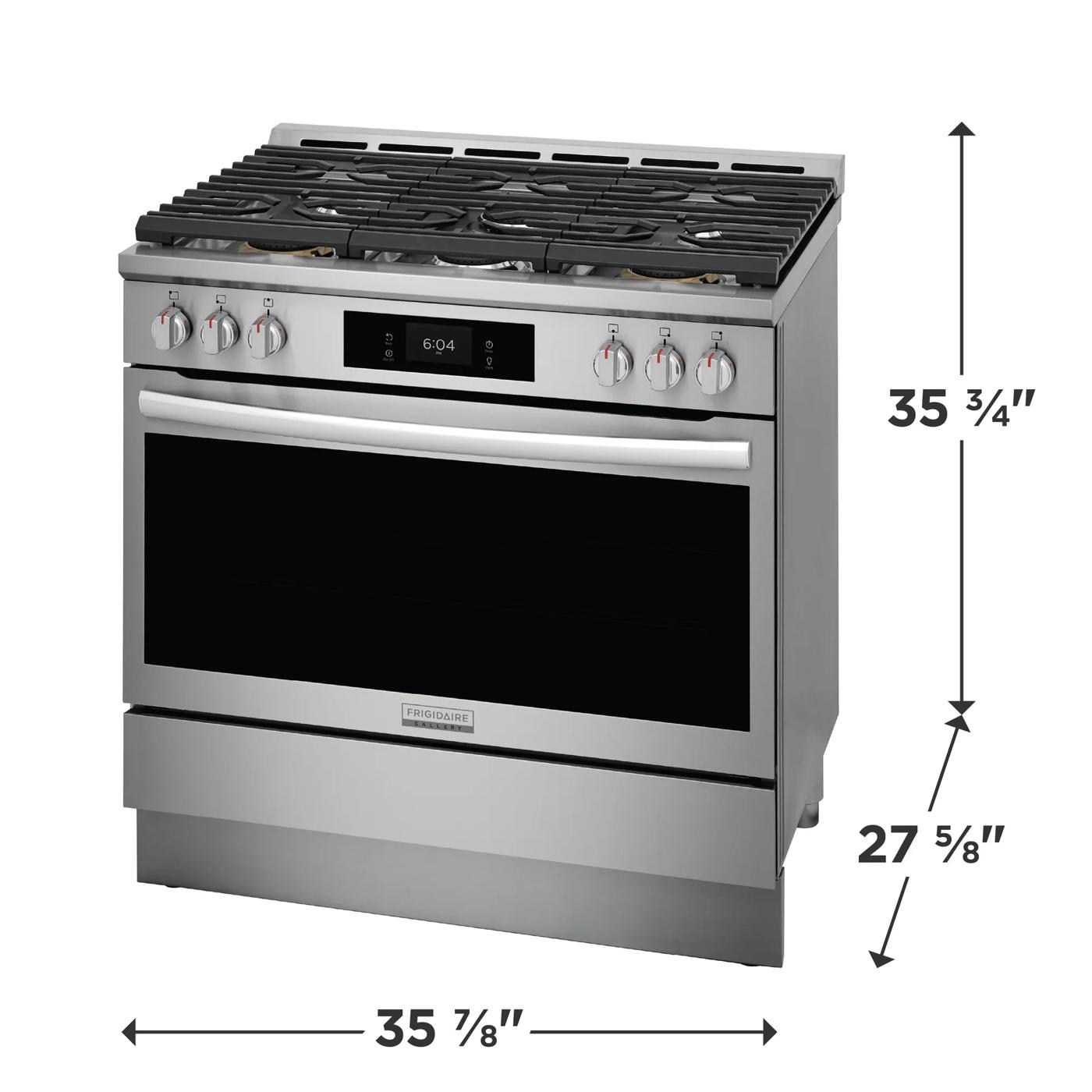 36" Gas Range with Air Fry Stainless Steel-GCFG3661AF