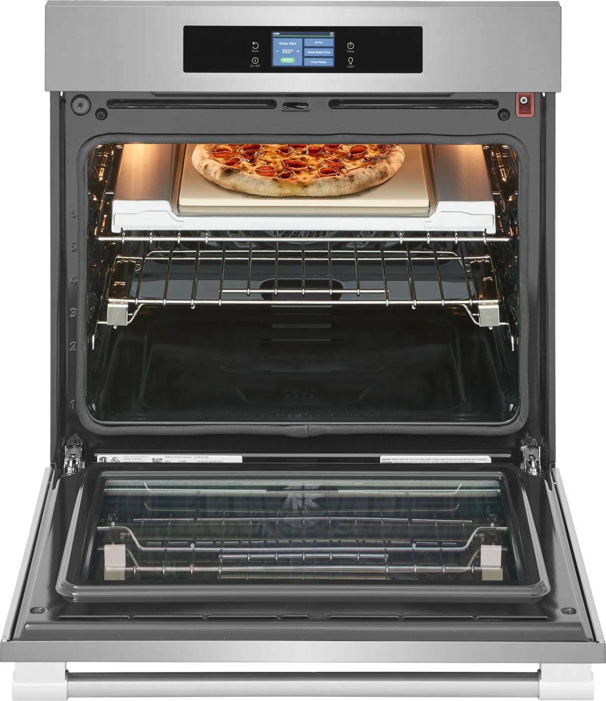 30" Single Wall Oven with Stone-Baked Pizza Stainless Steel-PCWS3085AF