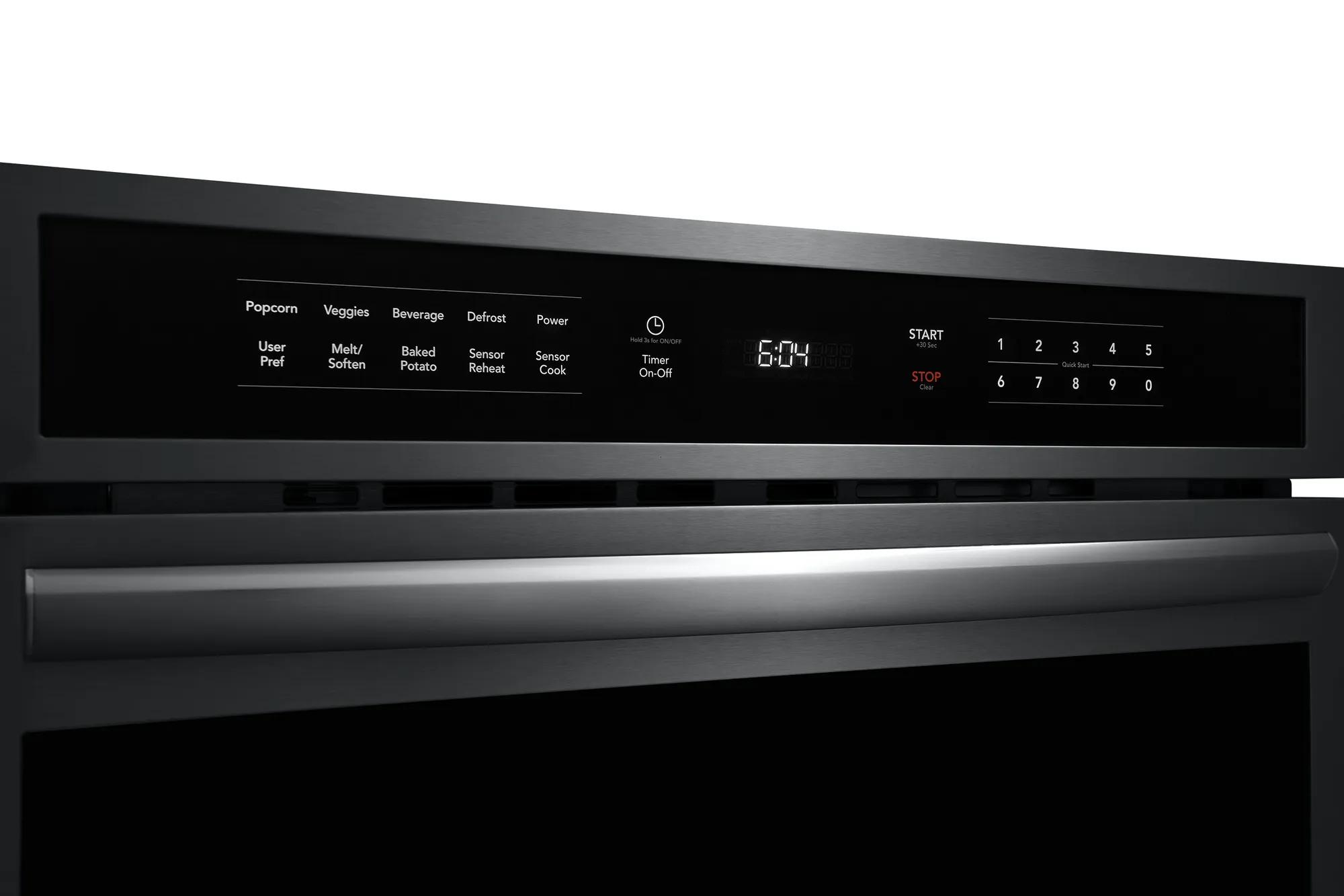 30" Built-In Microwave Oven with Drop-Down Door Black Stainless Steel-GMBD3068AD