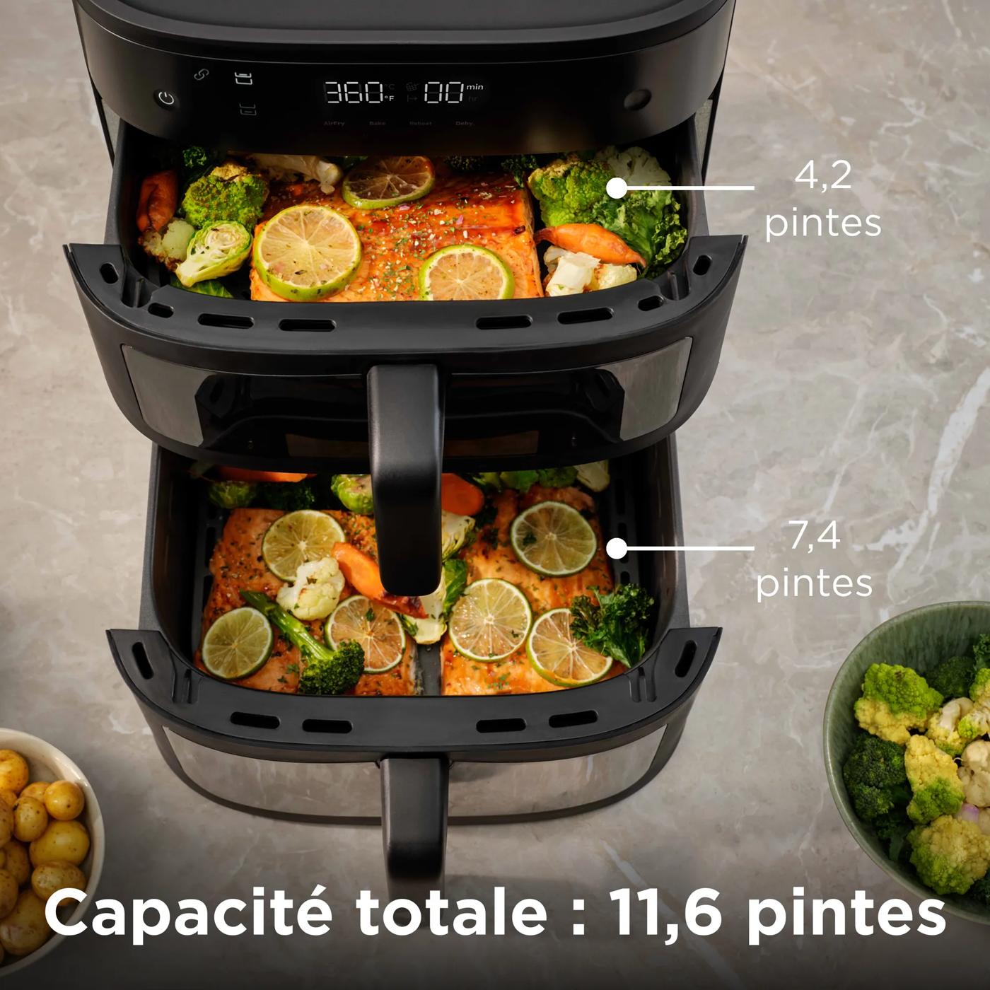 Friteuse à air double Noir-FRDA210BC