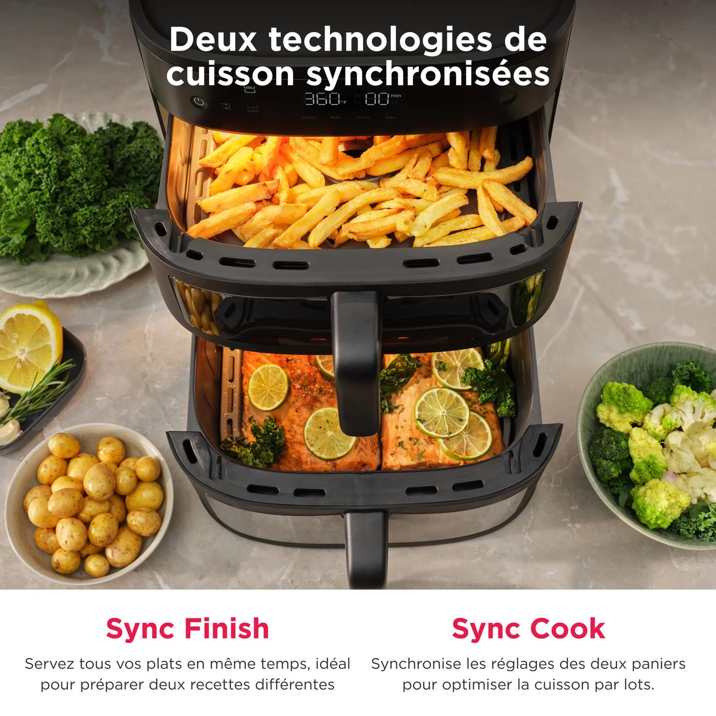 Friteuse à air double Noir-FRDA210BC