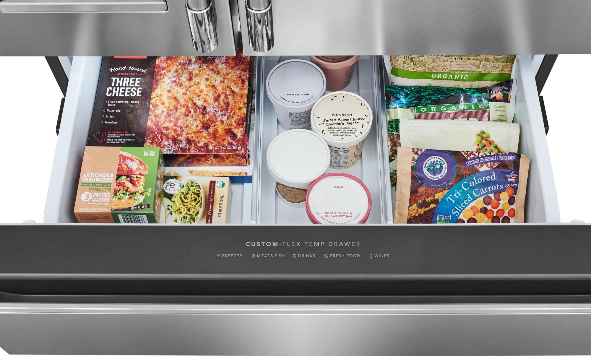 Réfrigérateur à portes françaises de 4 portes avec une profondeur de comptoir de 22 pi cu Acier inoxydable-PRMC2290BF