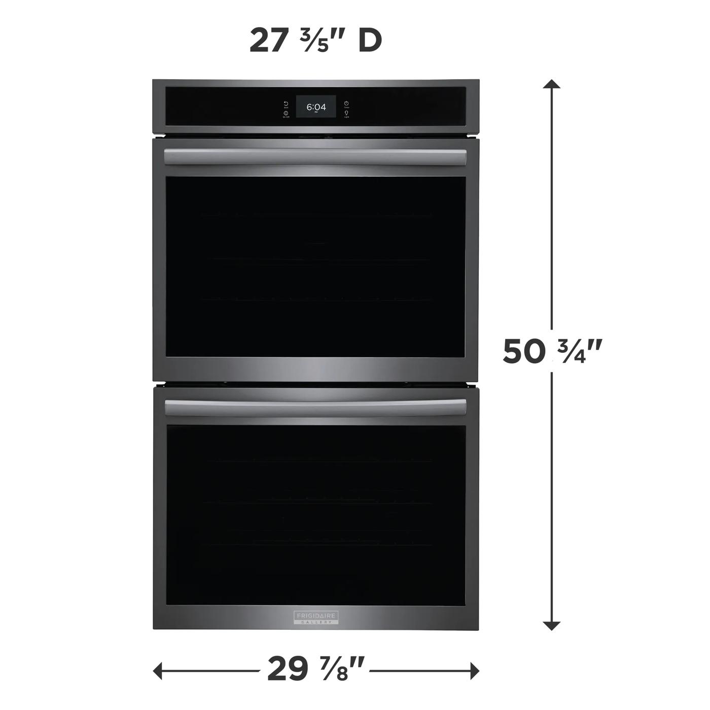 30" Double Electric Wall Oven with Total Convection Black Stainless Steel-GCWD3067AD