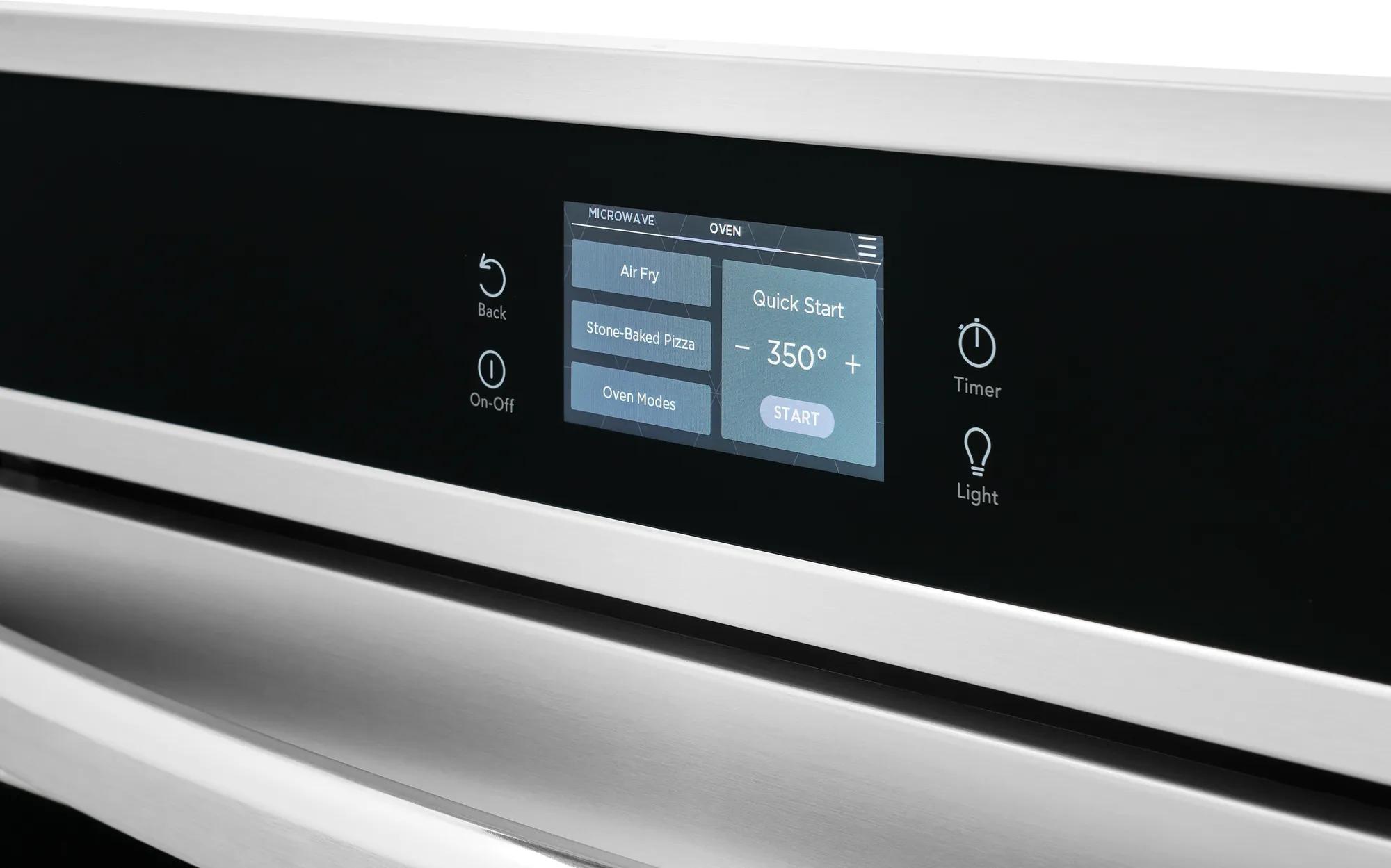 Four électrique mural de 30 pouces avec micro-ondes et pizza cuite sur pierre Acier inoxydable-GCWM3070AF