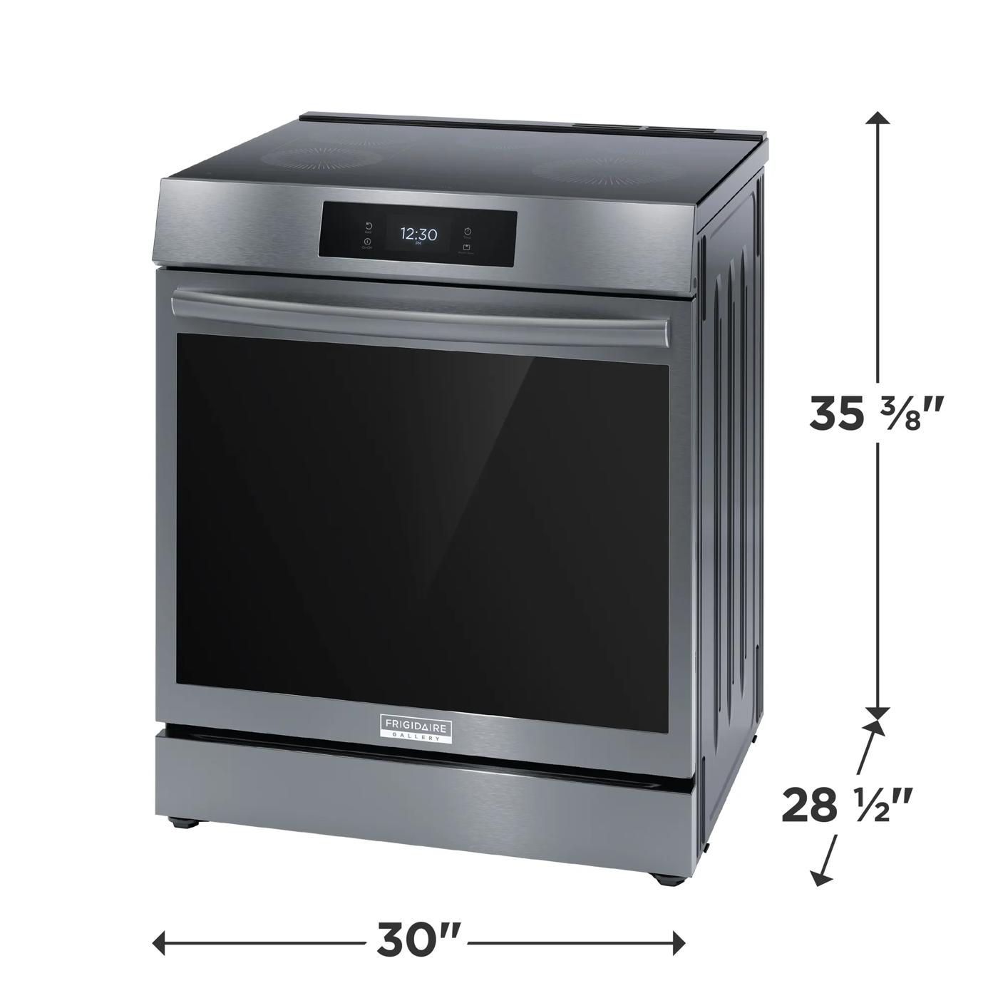  Cuisinière à induction avec commandes frontales de 30 po et convection totale Acier inoxydable noir-GCFI306CBD