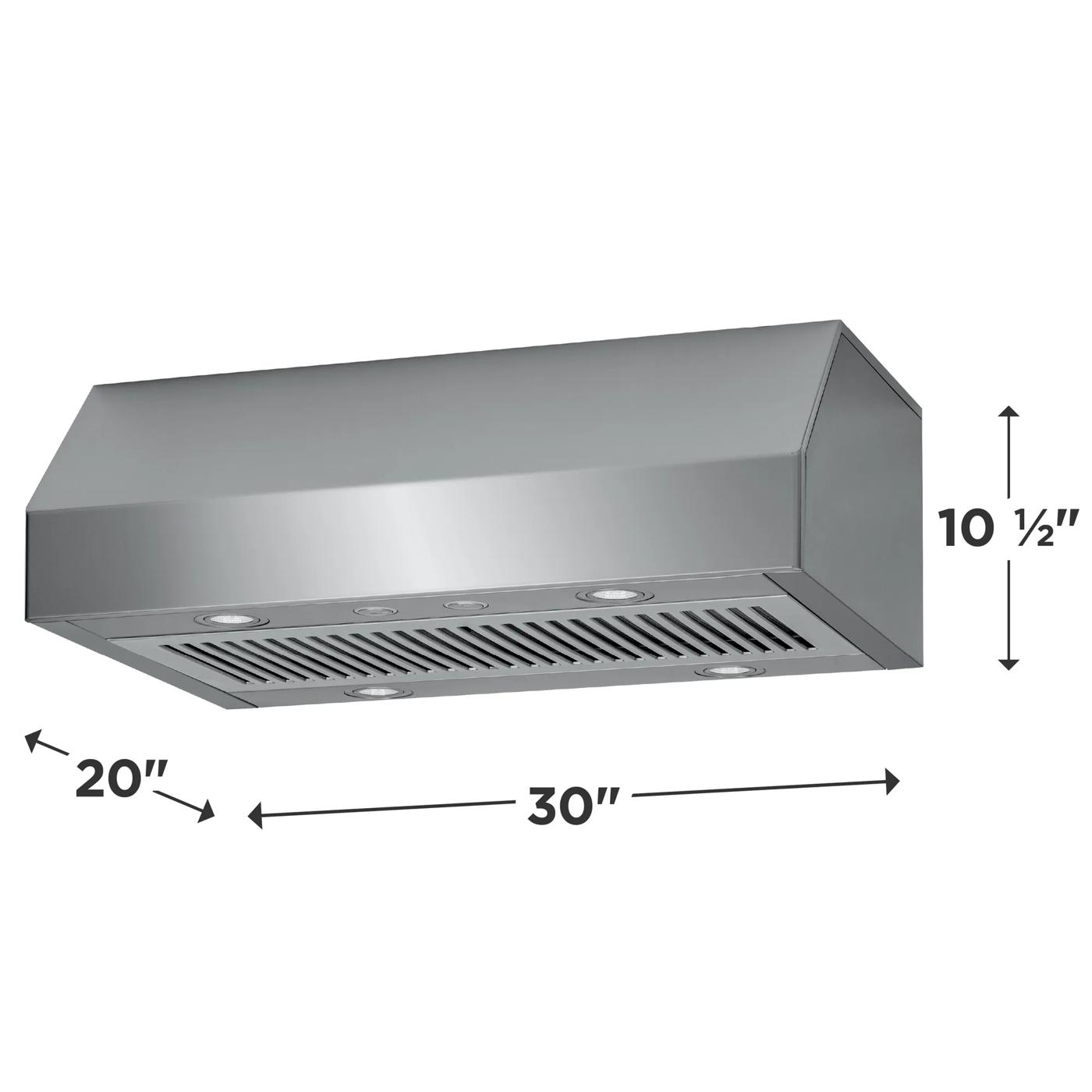 Hotte de cuisinière sous l'armoire de 30 po Acier inoxydable-FHWC3050RS