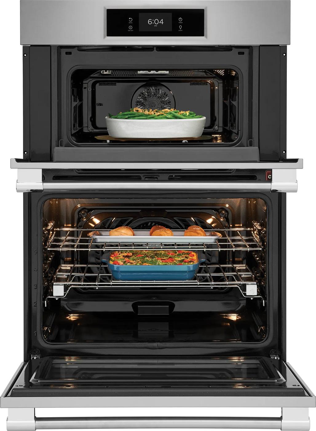 30" Electric Wall Oven and Microwave Combination with Total Convection Stainless Steel-PCWM3080AF