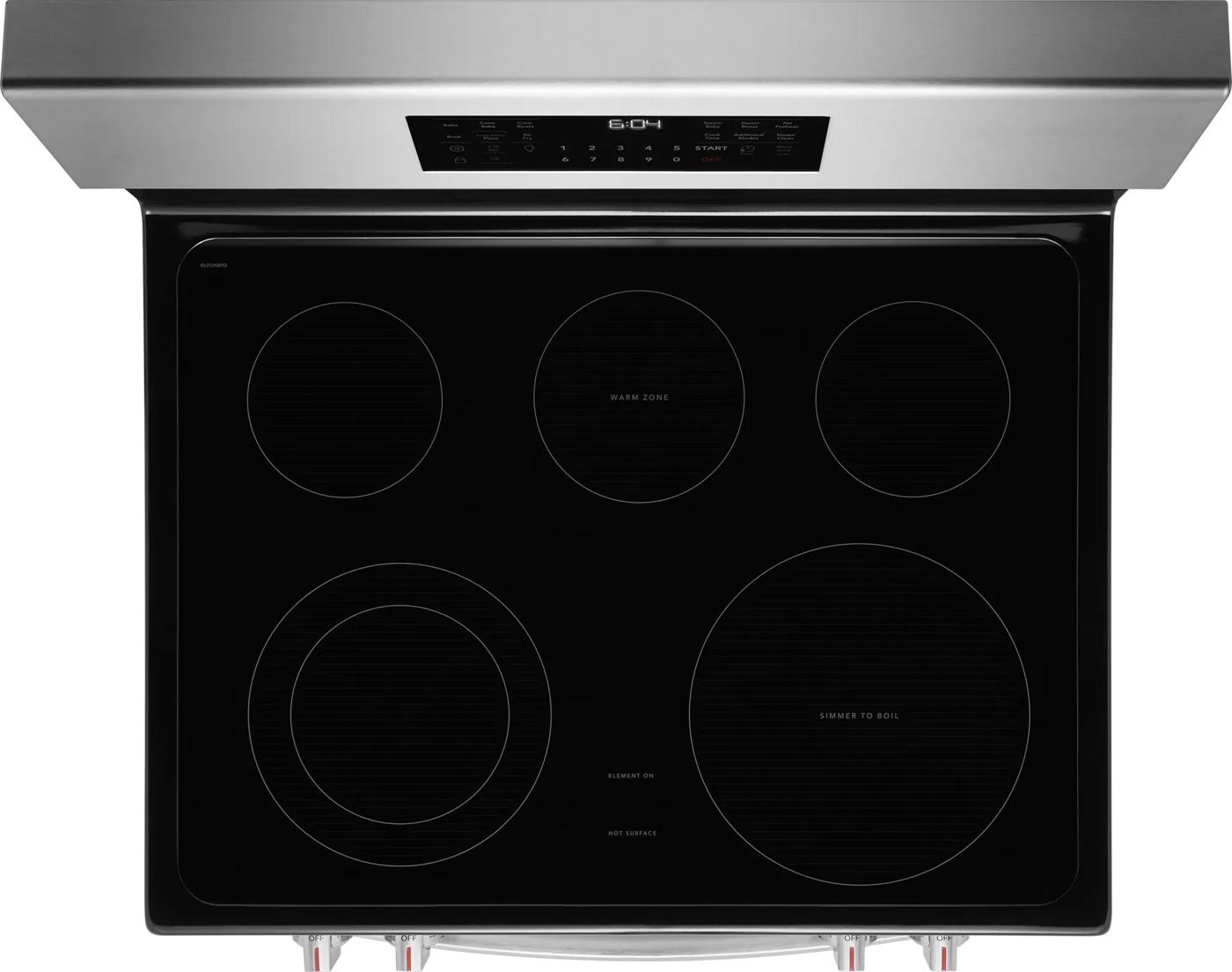 30" Rear Control Electric Range with Stone-Baked Pizza Stainless Steel-GCREC070BF