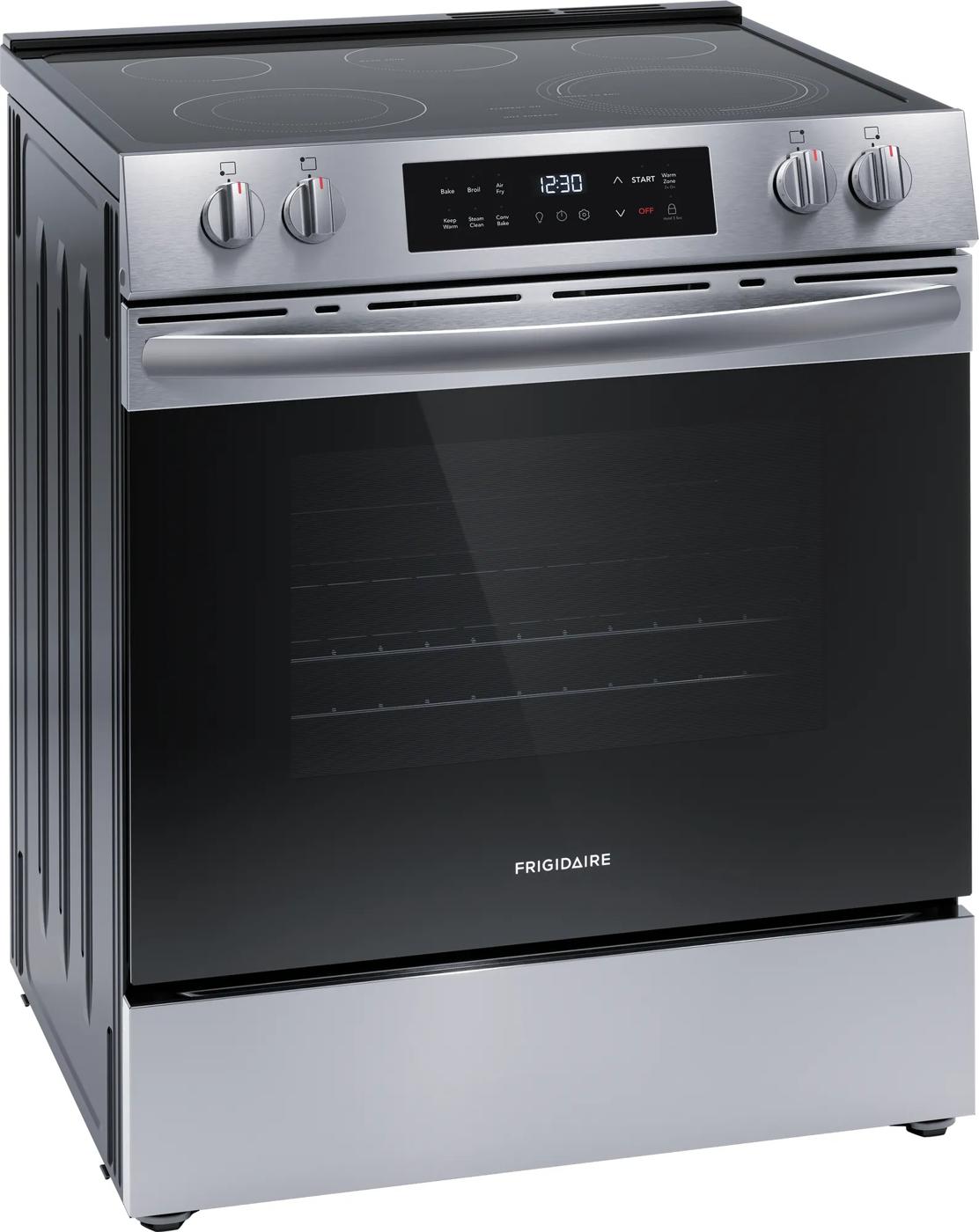 Cuisinière électrique 30 po avec commande frontale et friture à air chaud Acier inoxydable-FCFE308CBS