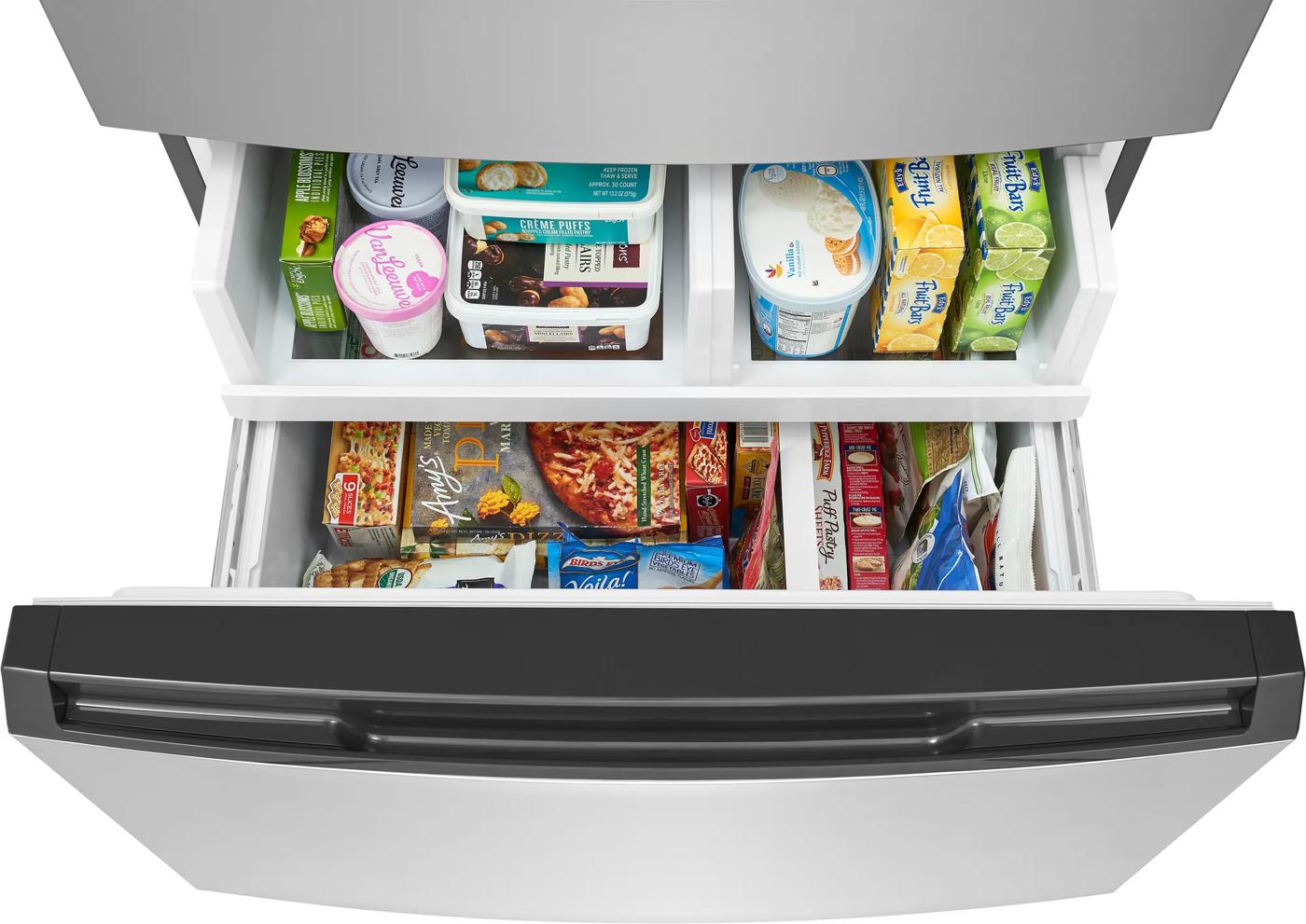 Réfrigérateur à porte française de 4 portes avec une profondeur standard de 26 pi cu Aspect inoxydable résistant aux traces de doigts-FRMS2733AV