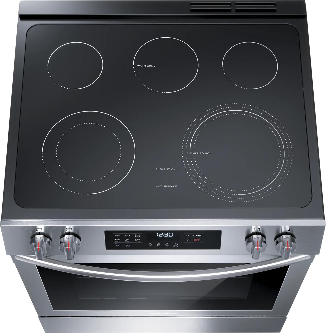 Cuisinière électrique autoportante de 30 po à commandes frontales Acier inoxydable-FCFE308CAS