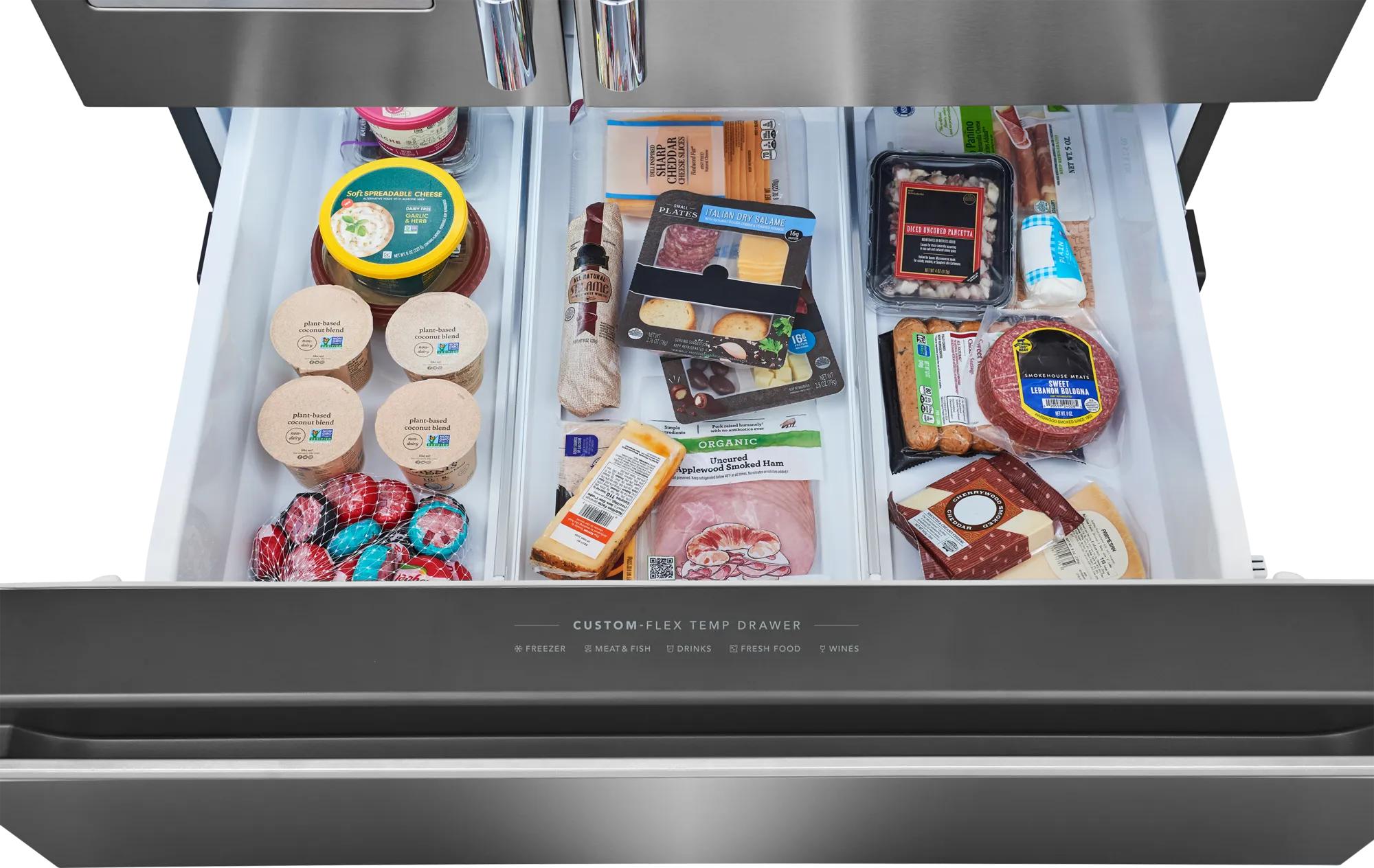 Réfrigérateur à porte française de 4 portes avec une profondeur standard de 26 pi cu Acier inoxydable-PRMS2790BF