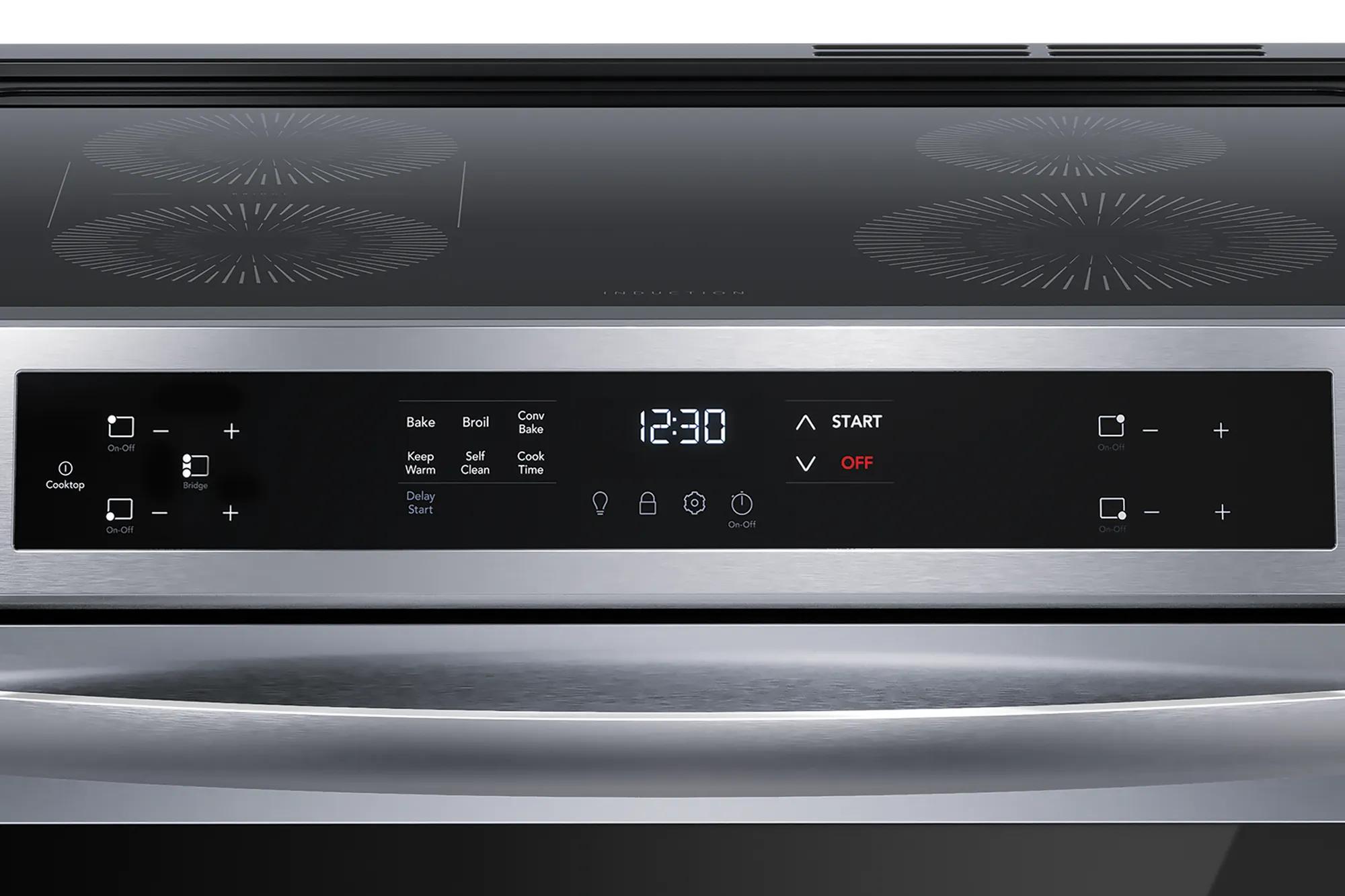 Cuisinière à induction de 30 po à commandes frontales Acier inoxydable-FCFI308CAS
