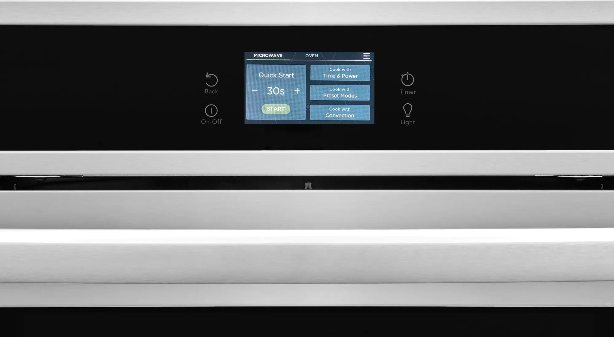 Four électrique mural de 30 pouces avec micro-ondes et pizza cuite sur pierre Acier inoxydable-GCWM3070AF