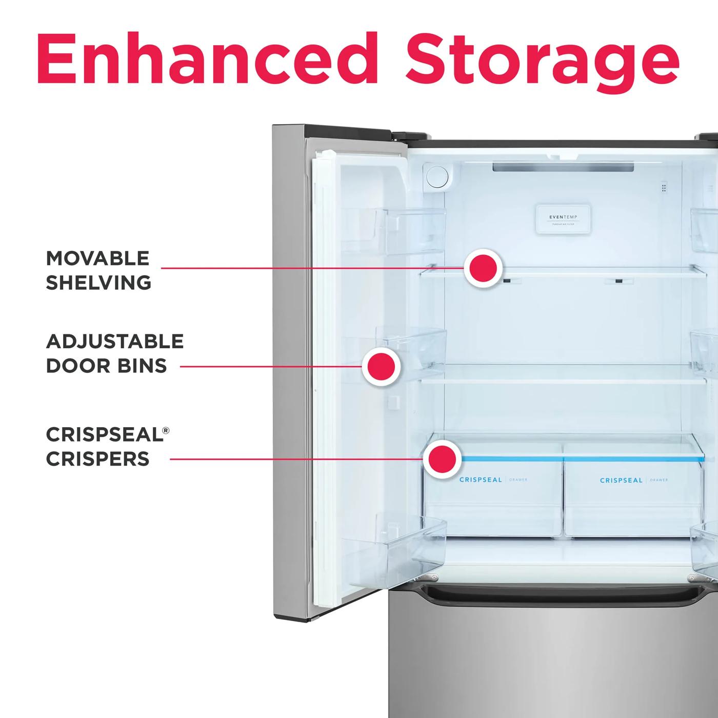 20 Cu. Ft. Counter-Depth French Door Refrigerator Fingerprint-Resistant Stainless Steel Look-FRFG2033AV