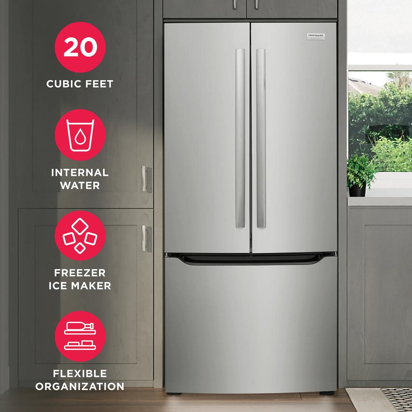 20 Cu. Ft. Standard-Depth French Door Refrigerator Stainless Steel-GRFN2023AF