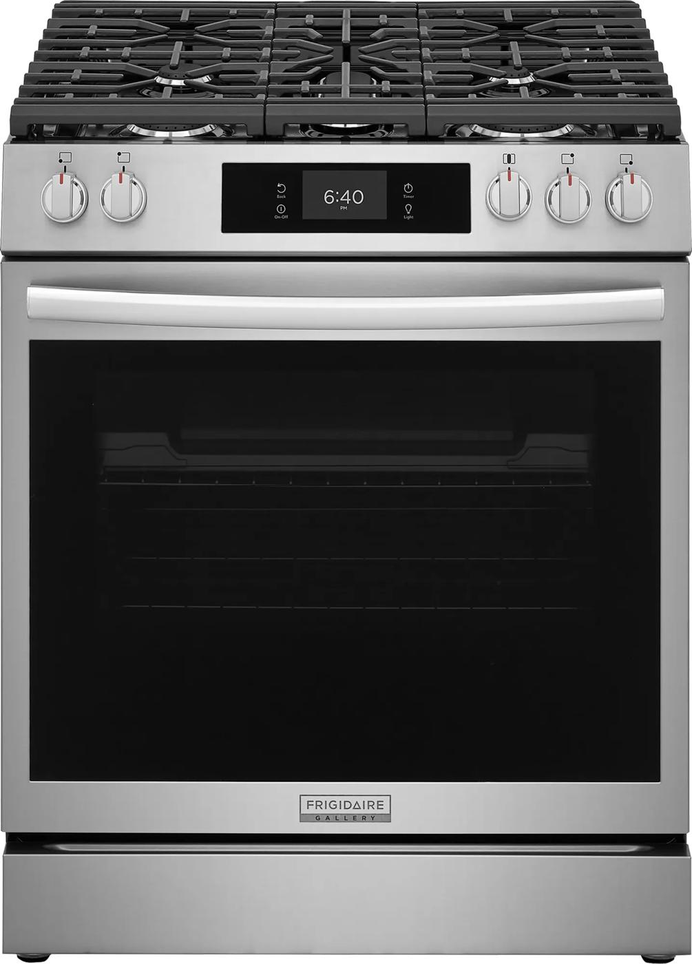 30" Front Control Gas Range with Stone-Baked Pizza Stainless Steel-GCFG3070BF