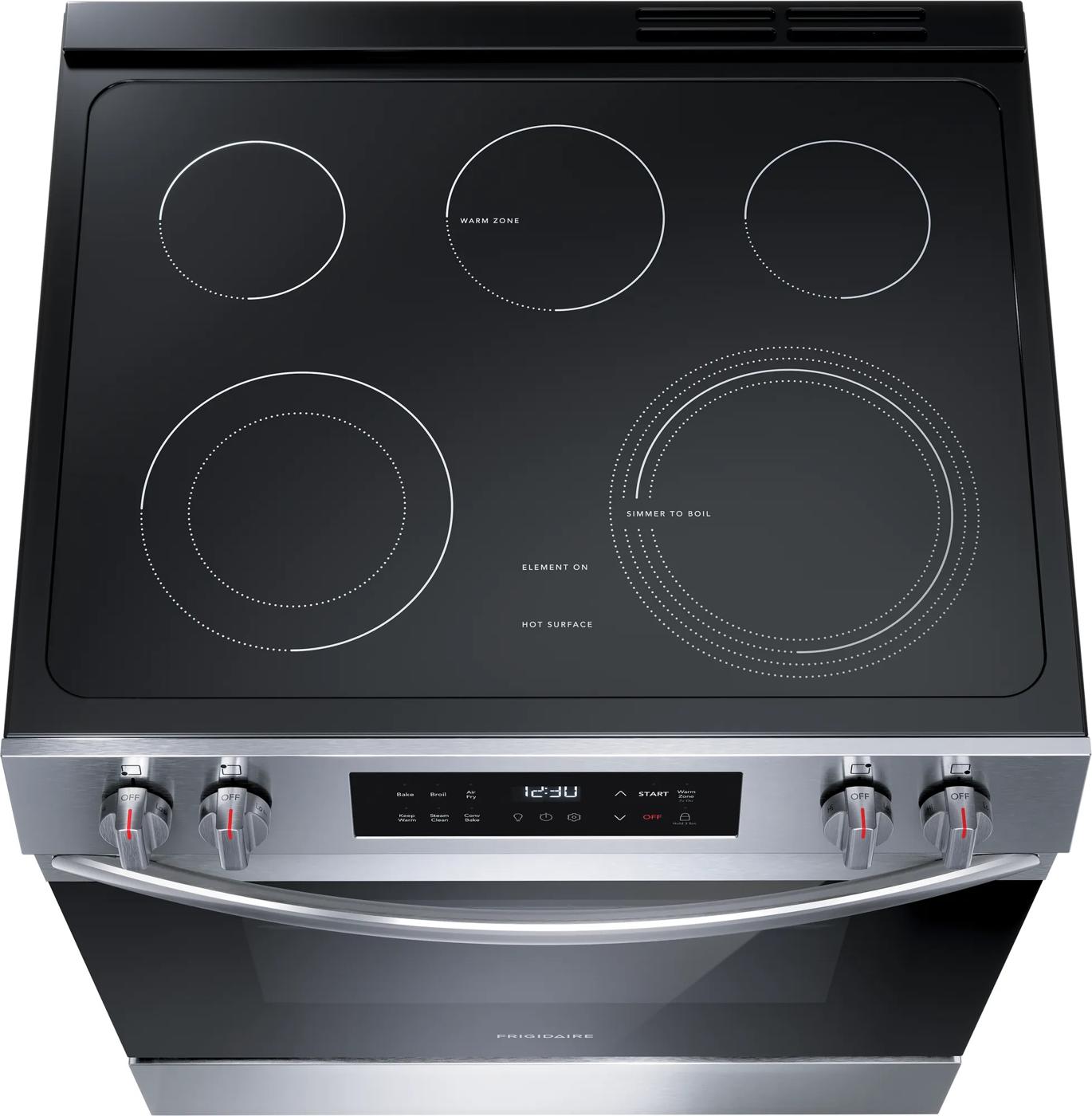 Cuisinière électrique 30 po avec commande frontale et friture à air chaud Acier inoxydable-FCFE308CBS