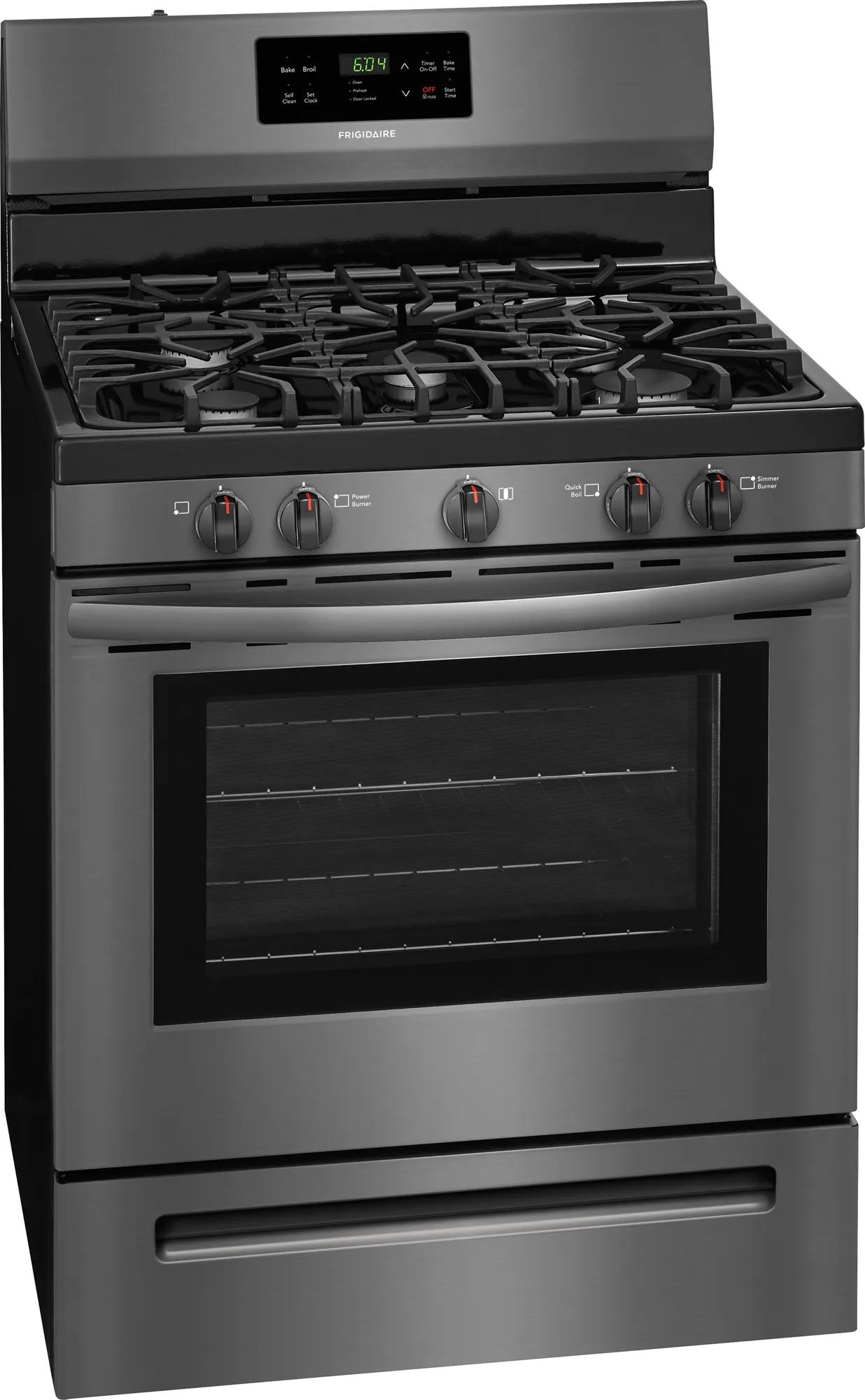 Cuisinière à gaz de 30 po Acier inoxydable noir-FFGF3054TD