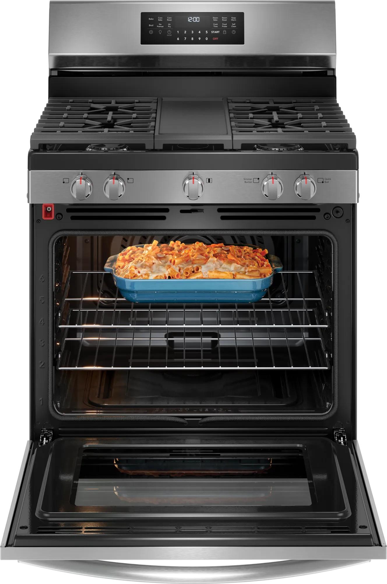 30" Rear Control Gas Range with Total Convection Stainless Steel-GCRG3060BF