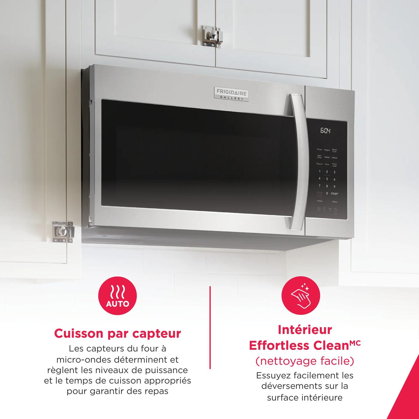 Four à micro-ondes à hotte intégrée avec cuisson par capteur (Sensor Cook) de 1,9 pi³ Acier inoxydable-GMOS1964AF